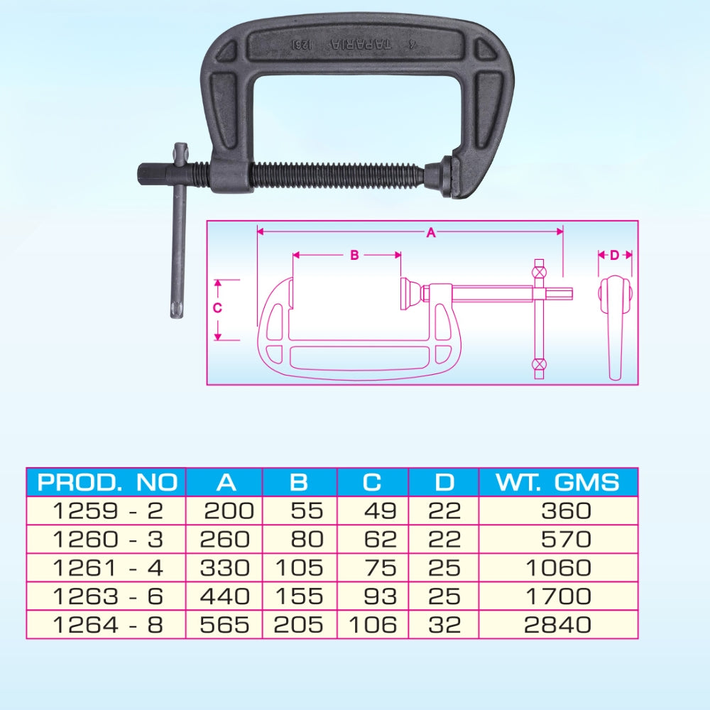 Taparia Steel C-Clamp G-Clamp