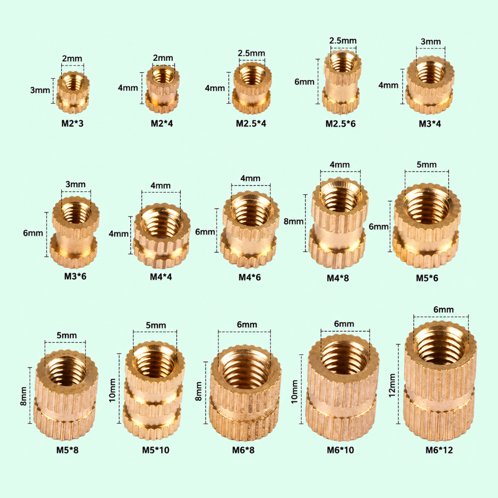 Brass Heat Set Threaded Round Female Insert Nut