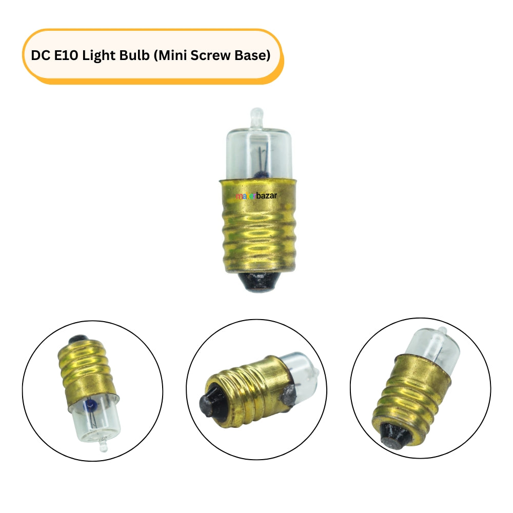 DC E10 Light Bulb (Mini Screw Base)