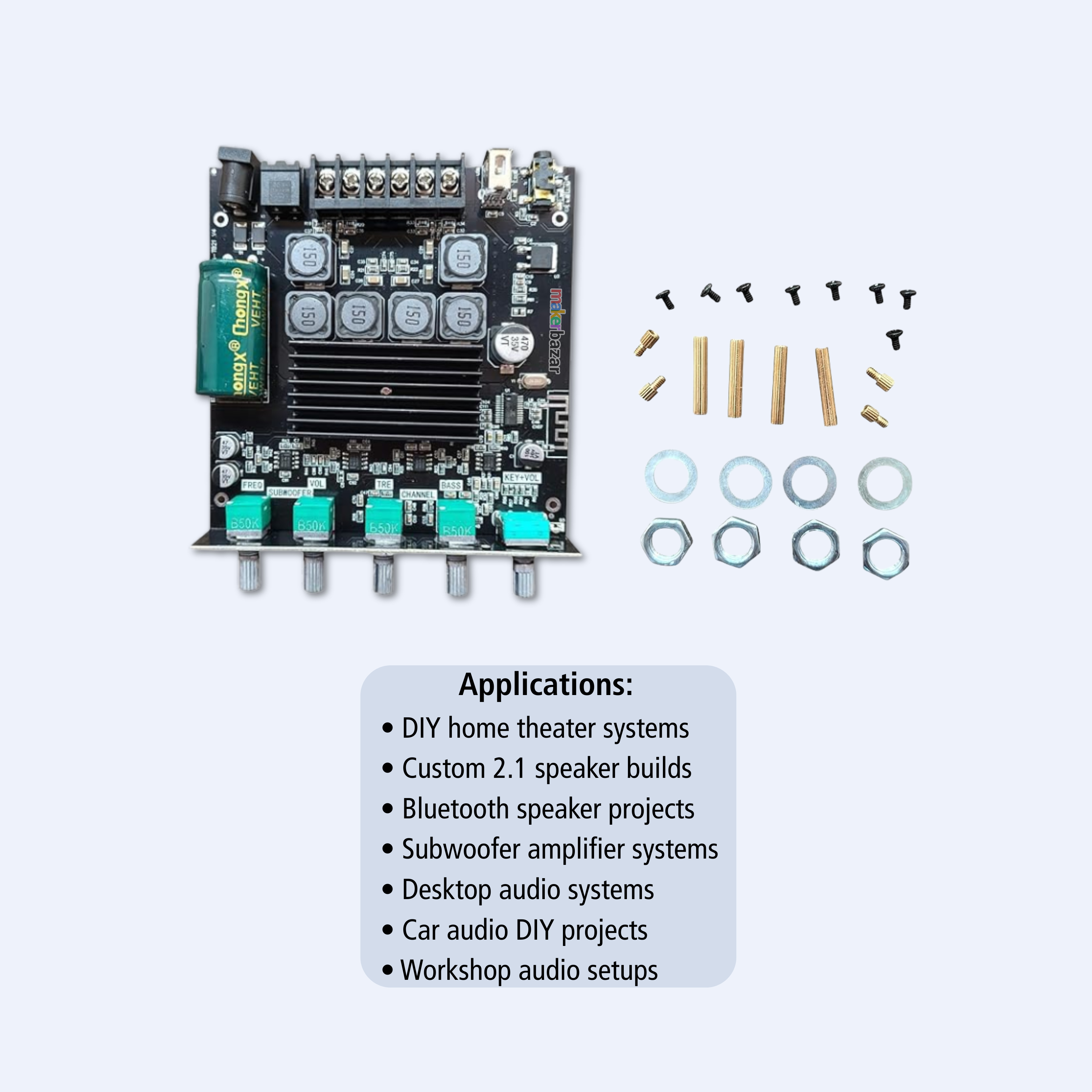 CA-TB21 2.1 Channel Bluetooth Audio Amplifier Board 2x50W + 100W