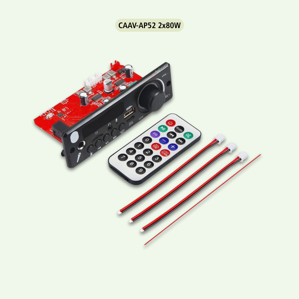 Music Player Modules with Remote, Stereo Board With Built In Display Bluetooth, FM,USB,SD-Card Slot,Aux & Amplifier for DIY/Cars