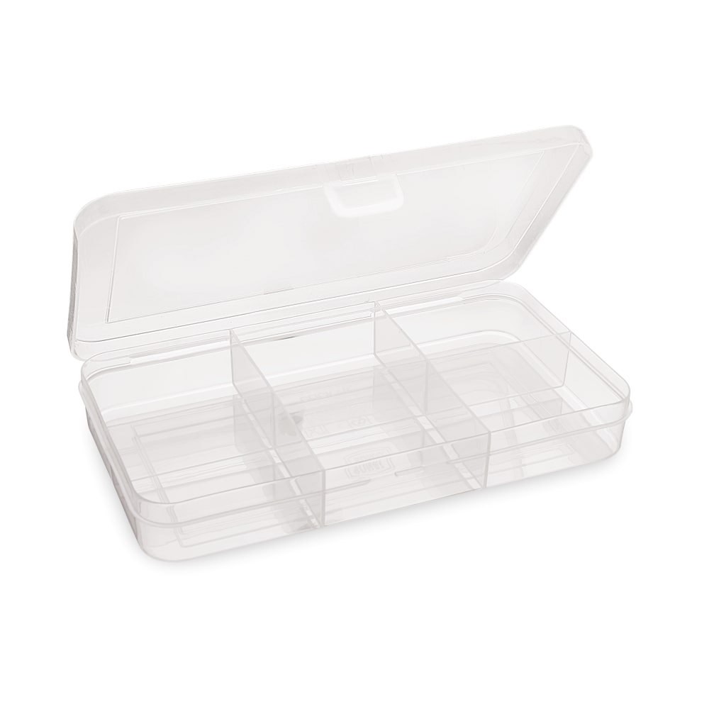 Uniform Fixed Partition Clear Plastic Box Component Organiser
