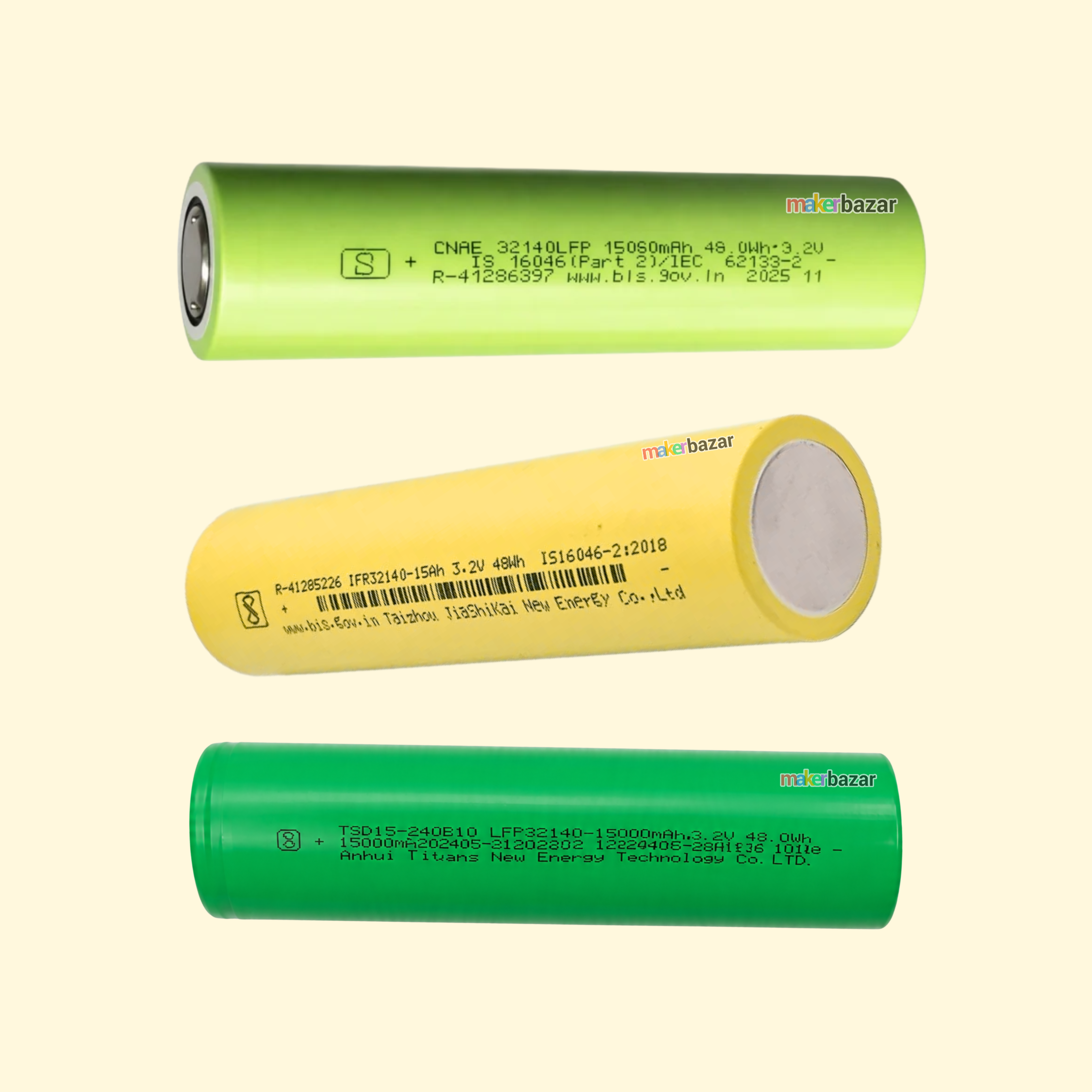 32140 FS 3.2V 15Ah LiFePO4 Rechargeable Battery