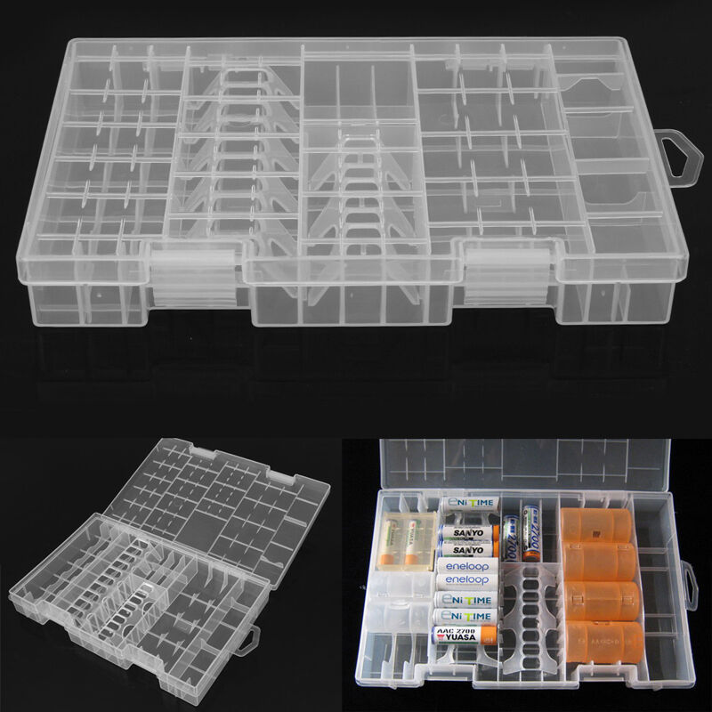 Portable Clear Plastic Storage Box for 18650 Batteries