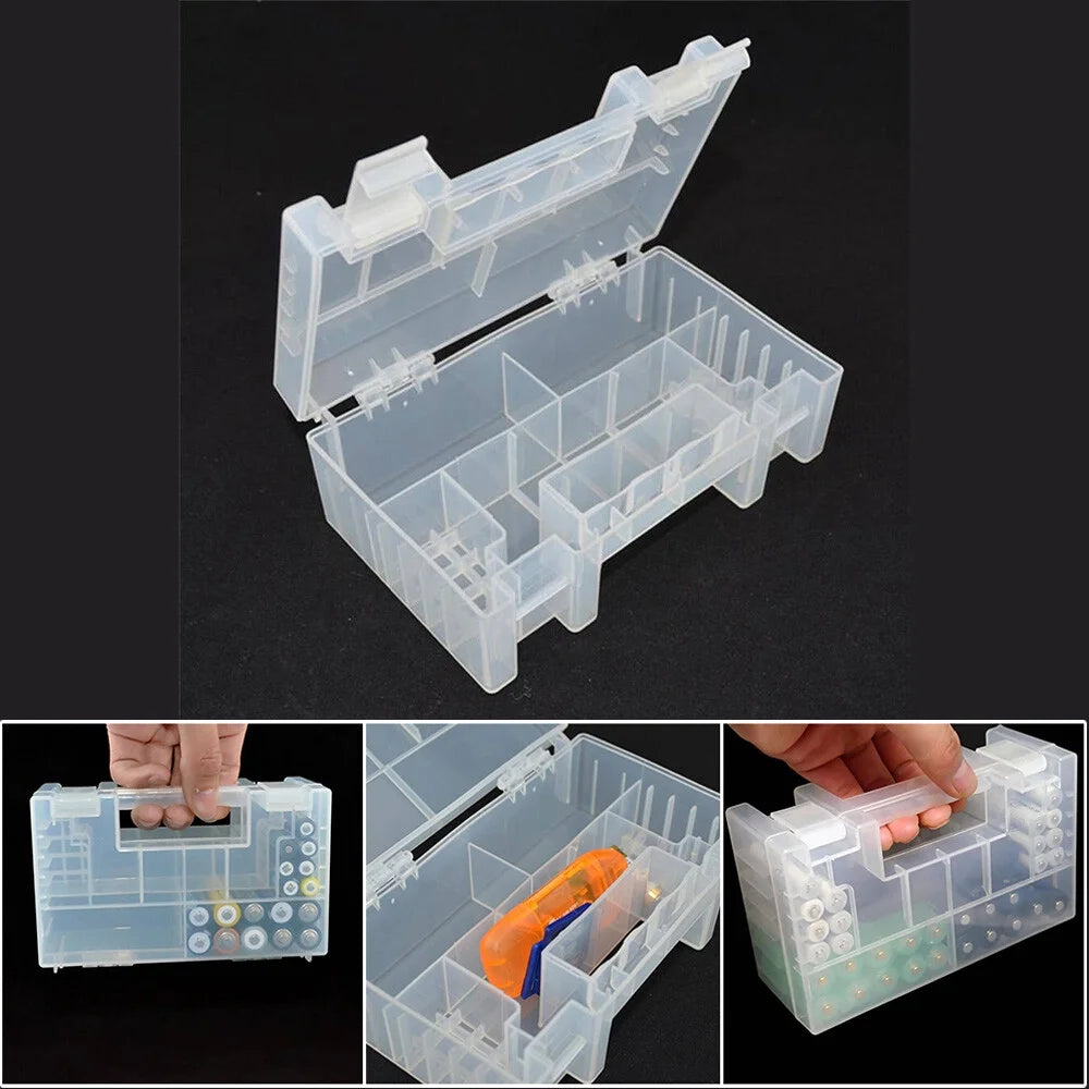 Portable Clear Plastic Storage Box for 18650 Batteries