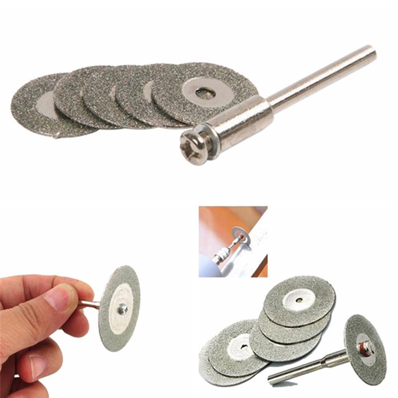 10pcs Diamond Cutting Discs Saw Blade with 2pcs 3mm Diameter Fixed Rod for Cutting Glass Metal