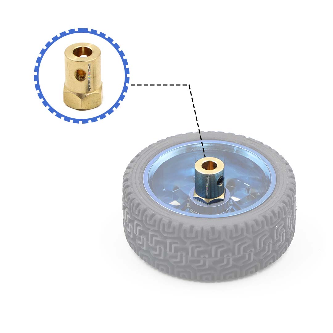 Hexagonal Brass Shaft Coupling for Robot Smart Car Motor Wheel