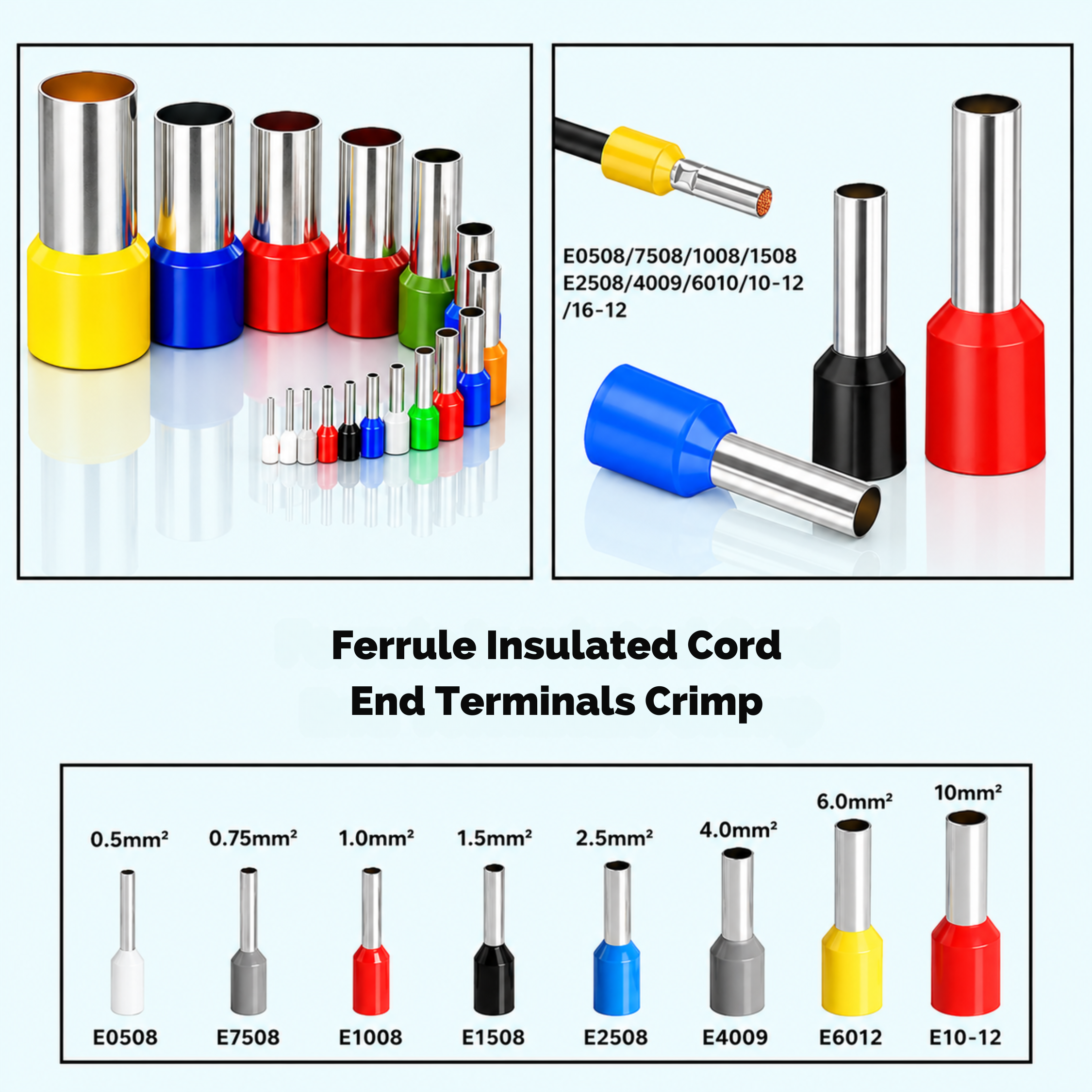 Copper Ferrule Insulated Cord End Terminals Crimp