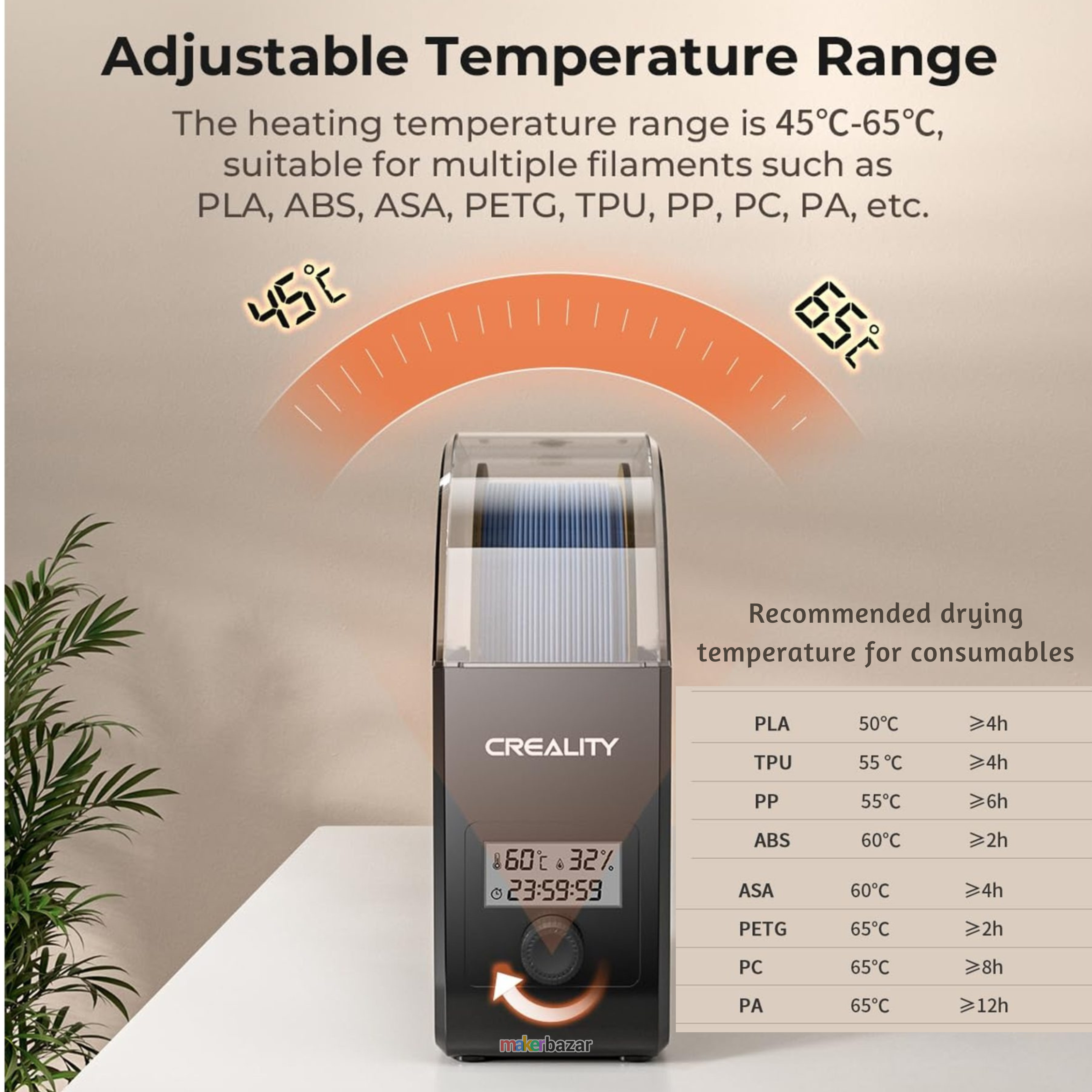 Creality Filament Dry Box 2.0 3D Printer Filament Dryer & Storage