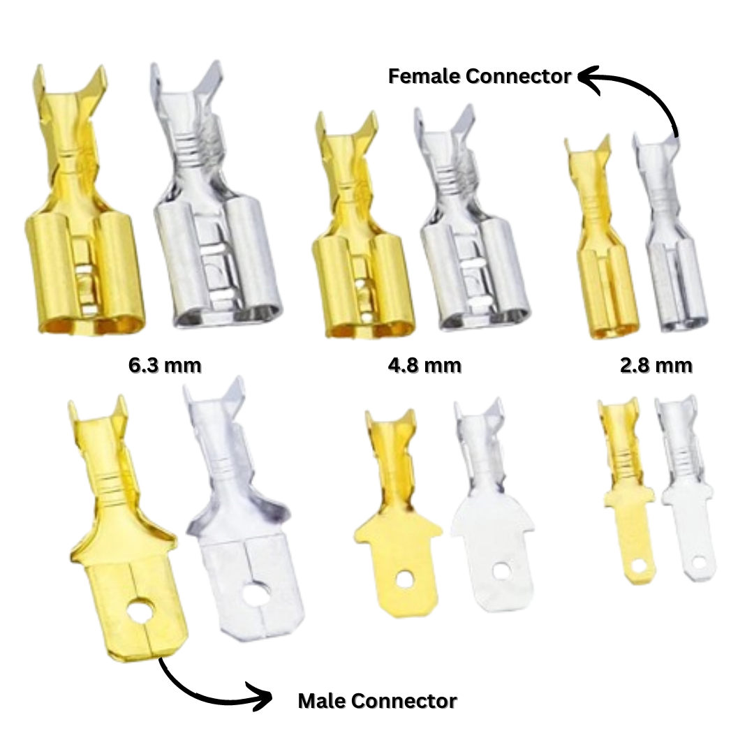 Lugs Thimble Pins Non-Insulated Spade Crimp Battery Connectors