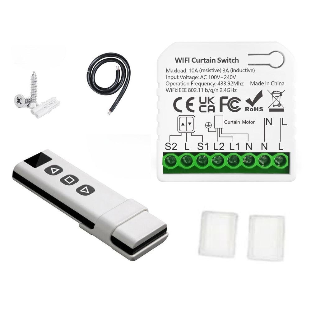 Smart WiFi Curtain Shutter Roller Switch Module with Remote