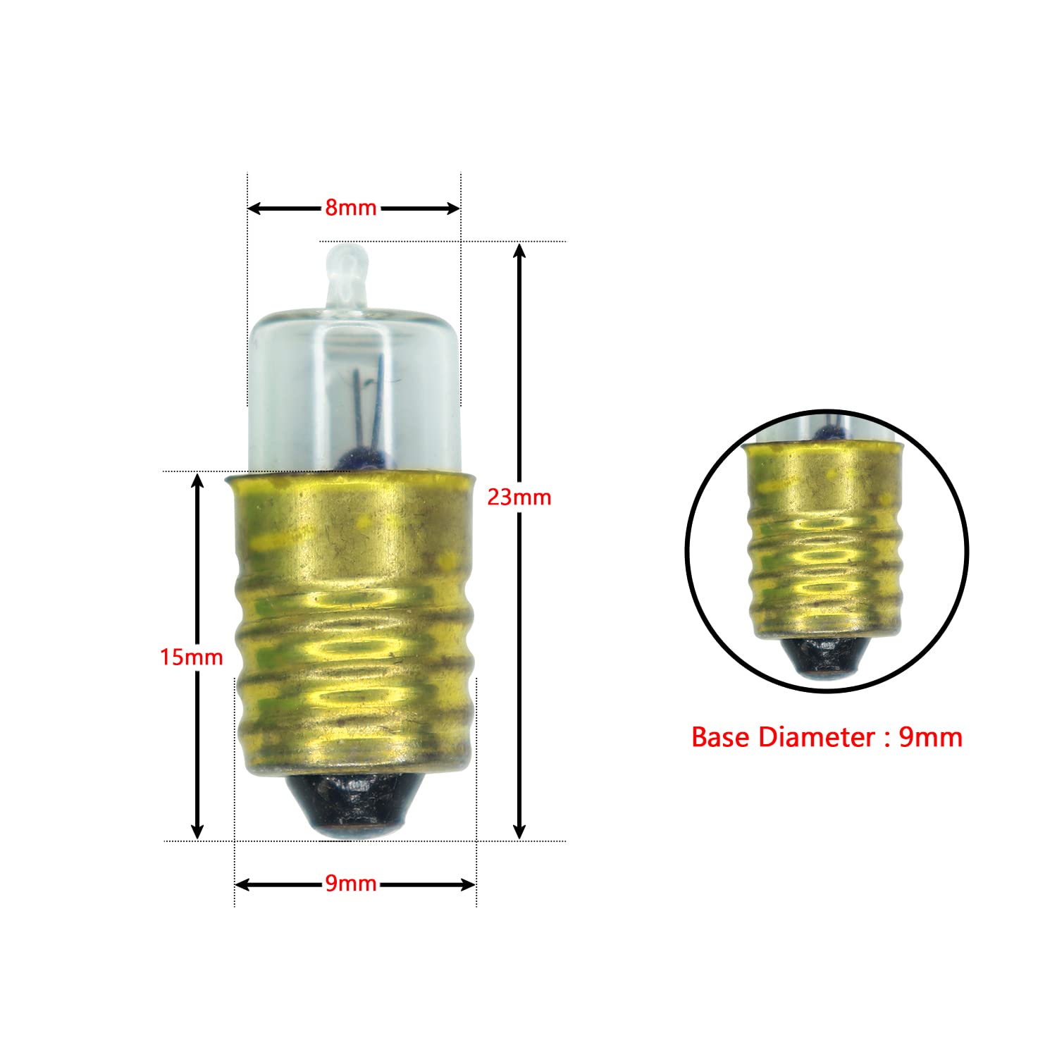 DC E10 Light Bulb (Mini Screw Base)