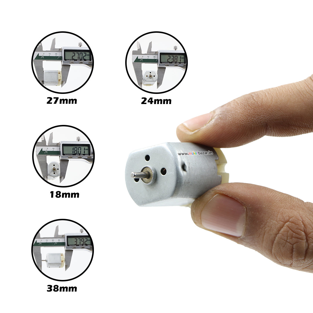 Big DC Toy Motor - Single Shaft Flat 280 Motor (34 x 24 x 18mm)