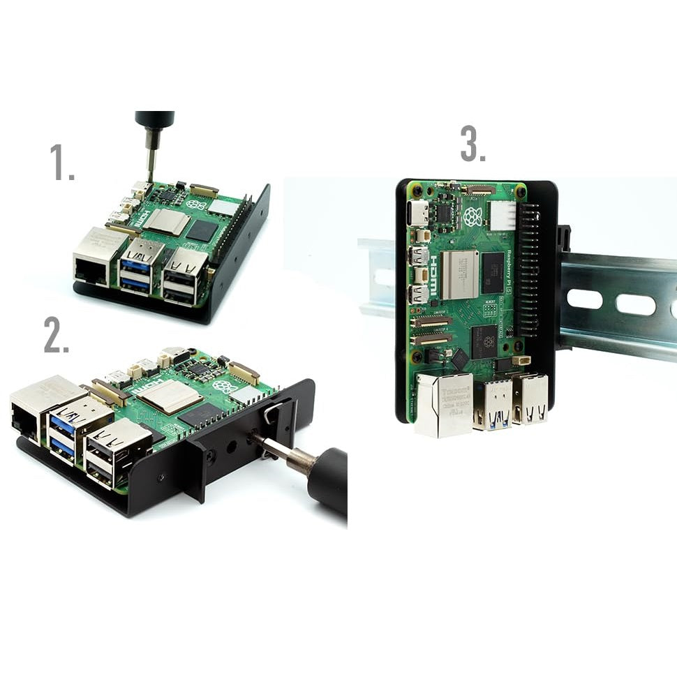 DIN Rail Clip Mount Bracket for Raspberry Pi