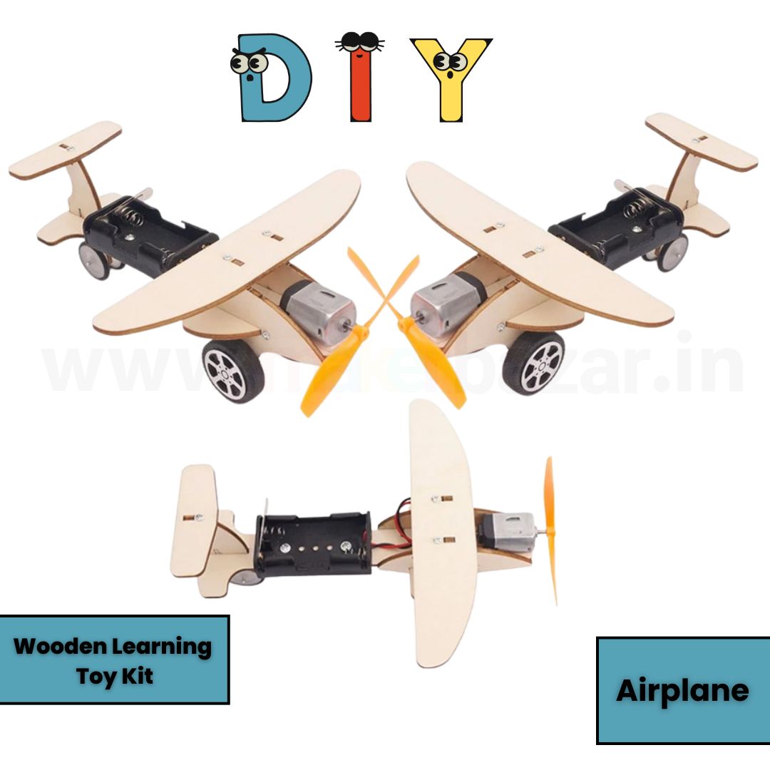 DIY Wooden Aero-Plane Toy Kit – Single-Propeller MDF Model for Kids