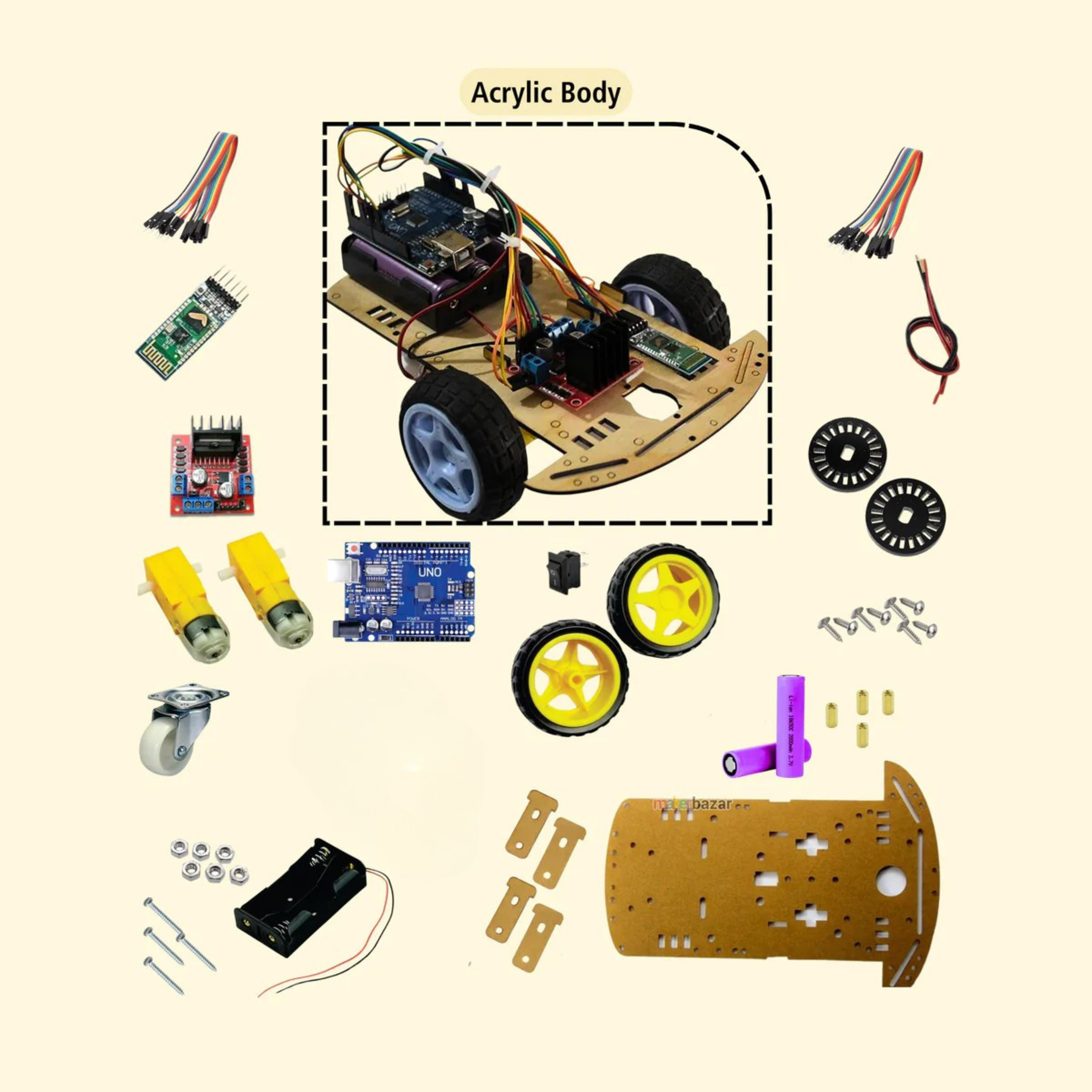DIY Bluetooth Controlled Arduino Robot Kit