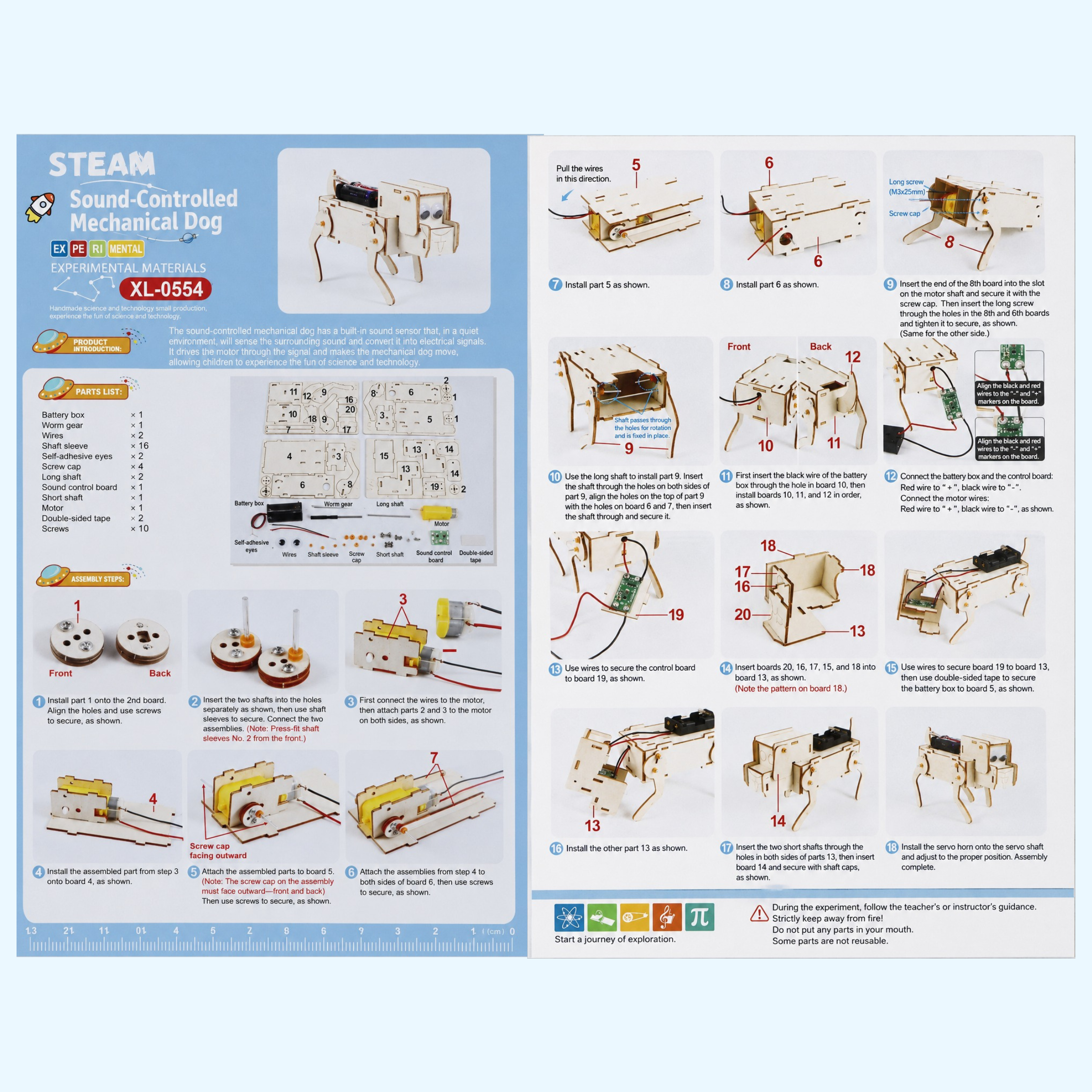 DIY Voice-Controlled Mechanical Puppy STEM Educational Toy Kit