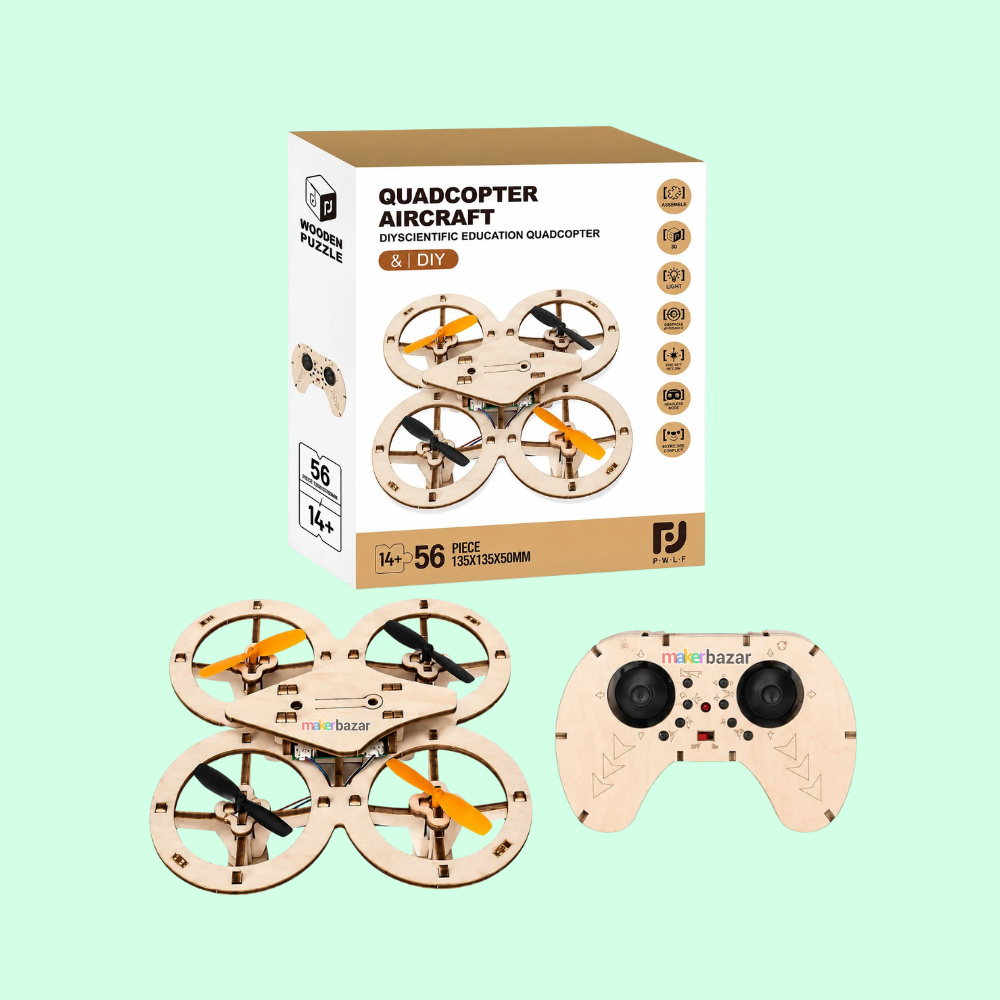 56pcs DIY Wooden Quadcopter Drone Kit STEM Educational Kit