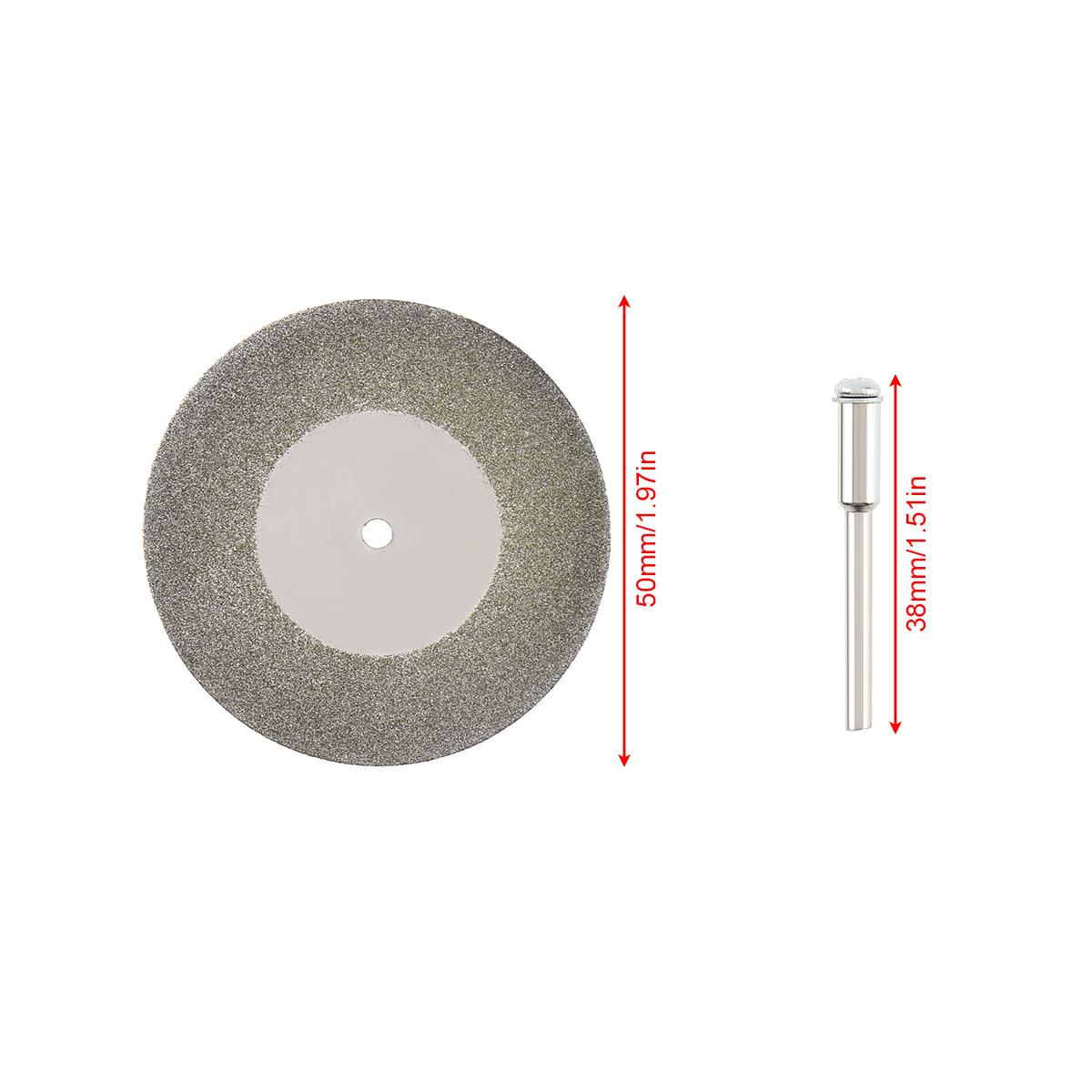 10pcs Diamond Cutting Discs Saw Blade with 2pcs 3mm Diameter Fixed Rod for Cutting Glass Metal