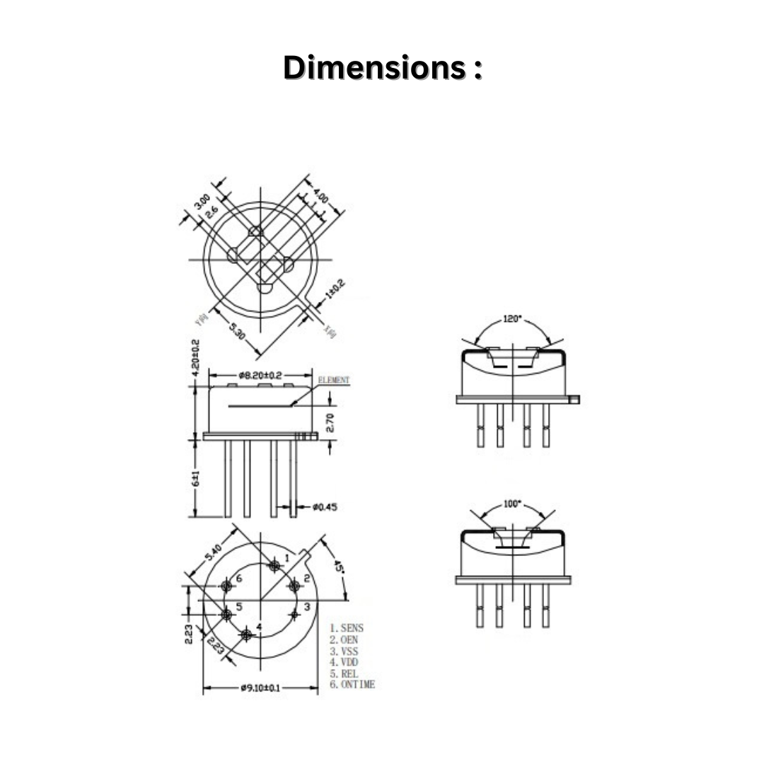 BS612/HM612 Digital 6Pins Long Range Human Motion Detector PIR Sensor