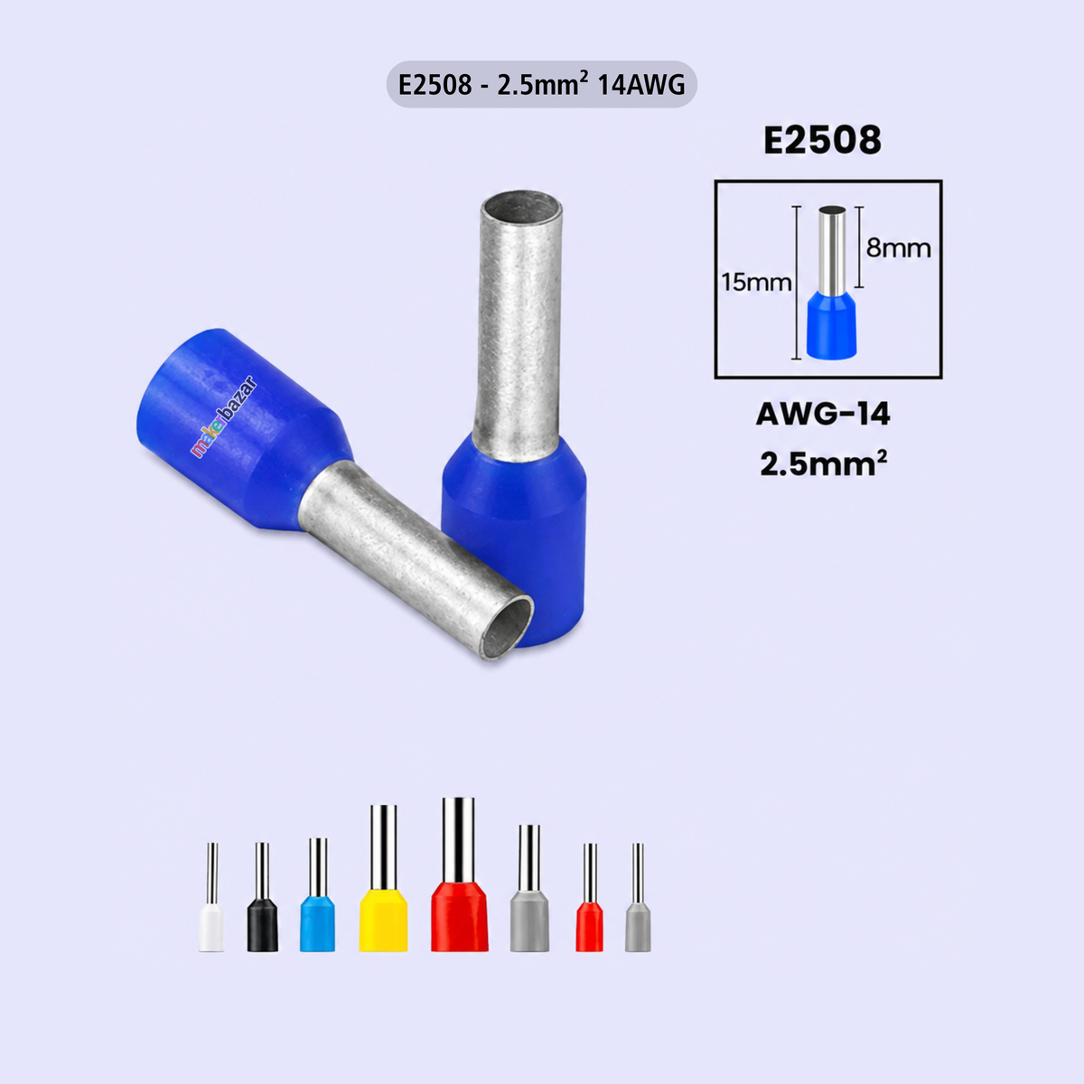 Copper Ferrule Insulated Cord End Terminals Crimp