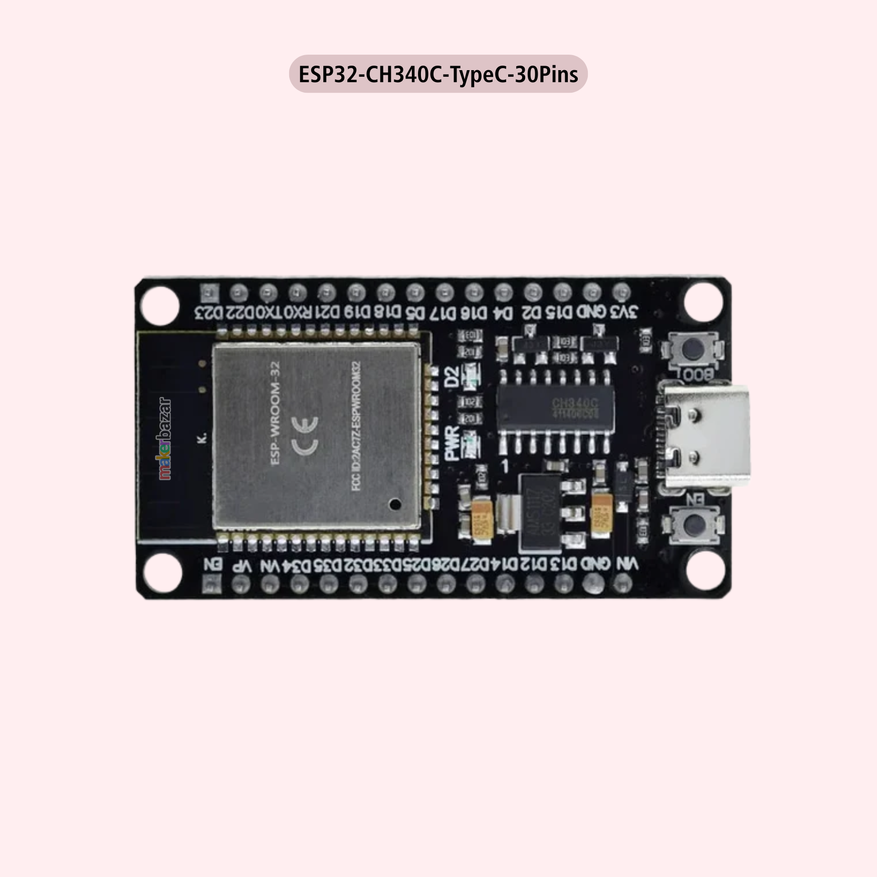 ESP32 WROOM WiFi BLE Bluetooth IOT Node MCU Board