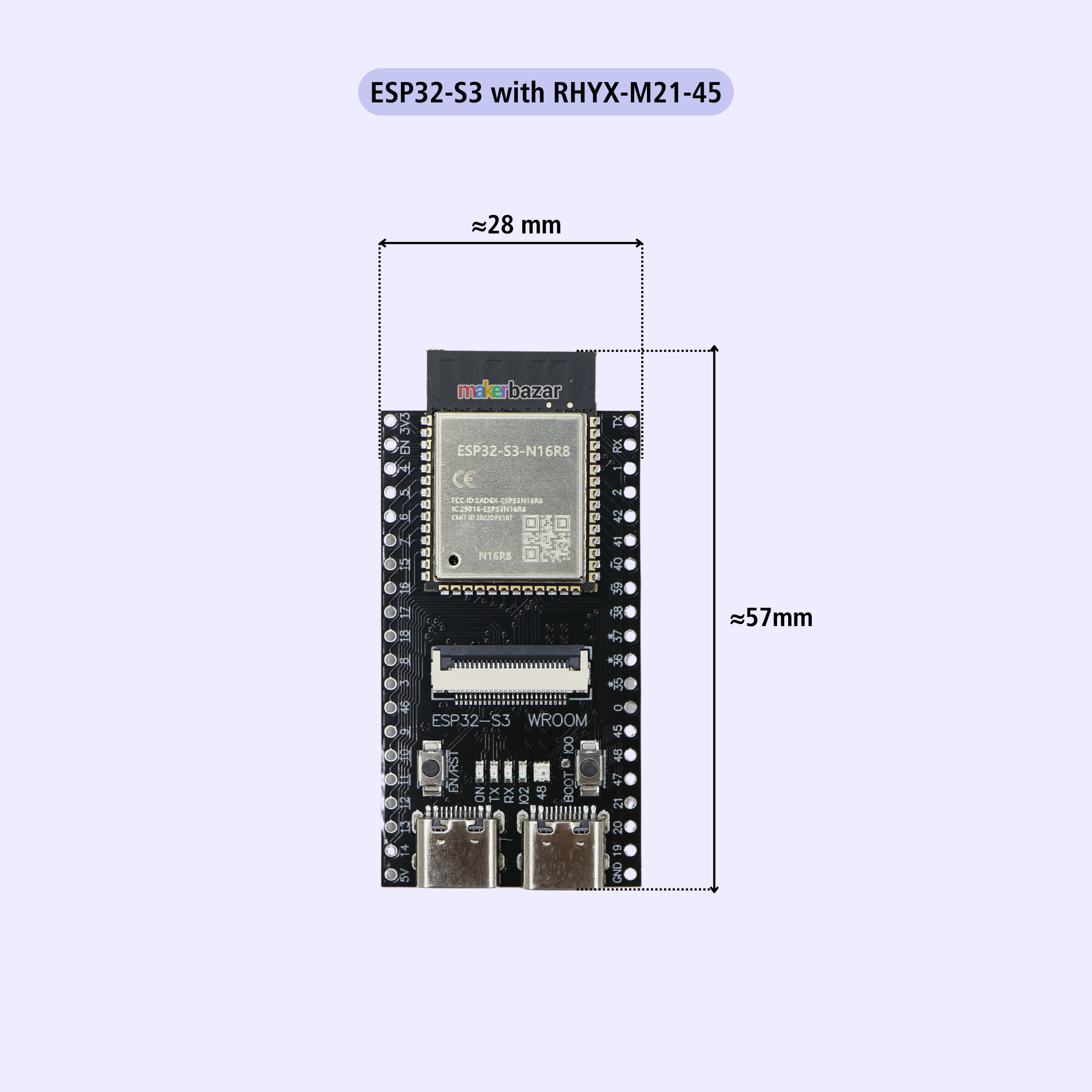 ESP32-S3 N16R8 Cam Development Board WiFi and Bluetooth 5.0 Module