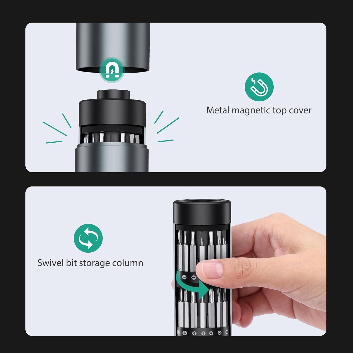 62-in-1 Rechargeable Cordless Mini Electric Screwdriver Set With 3 Adjustable Gears