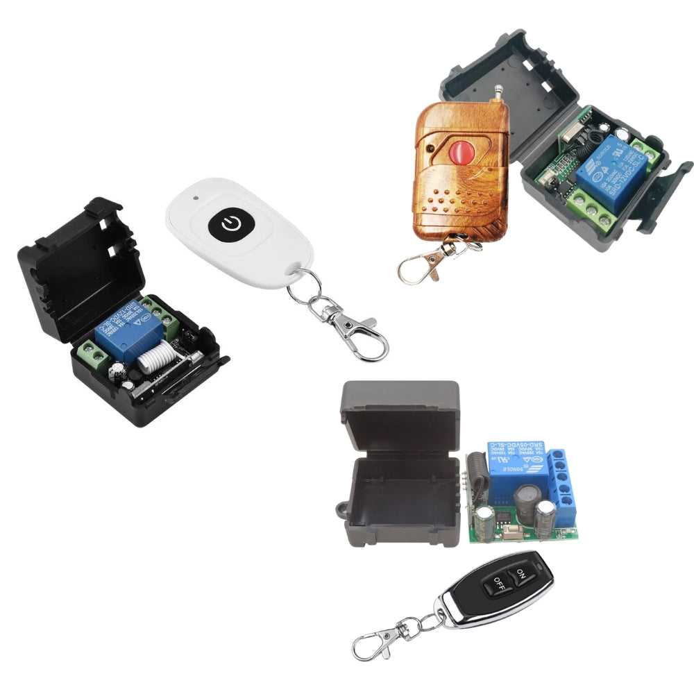 433MHz 12-Volt 1-Relay Wireless RF Control Switch with Remote Transmitter