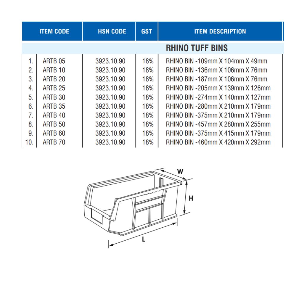 Alkon: ARTB Rhino Tuff Bins Blue/Red