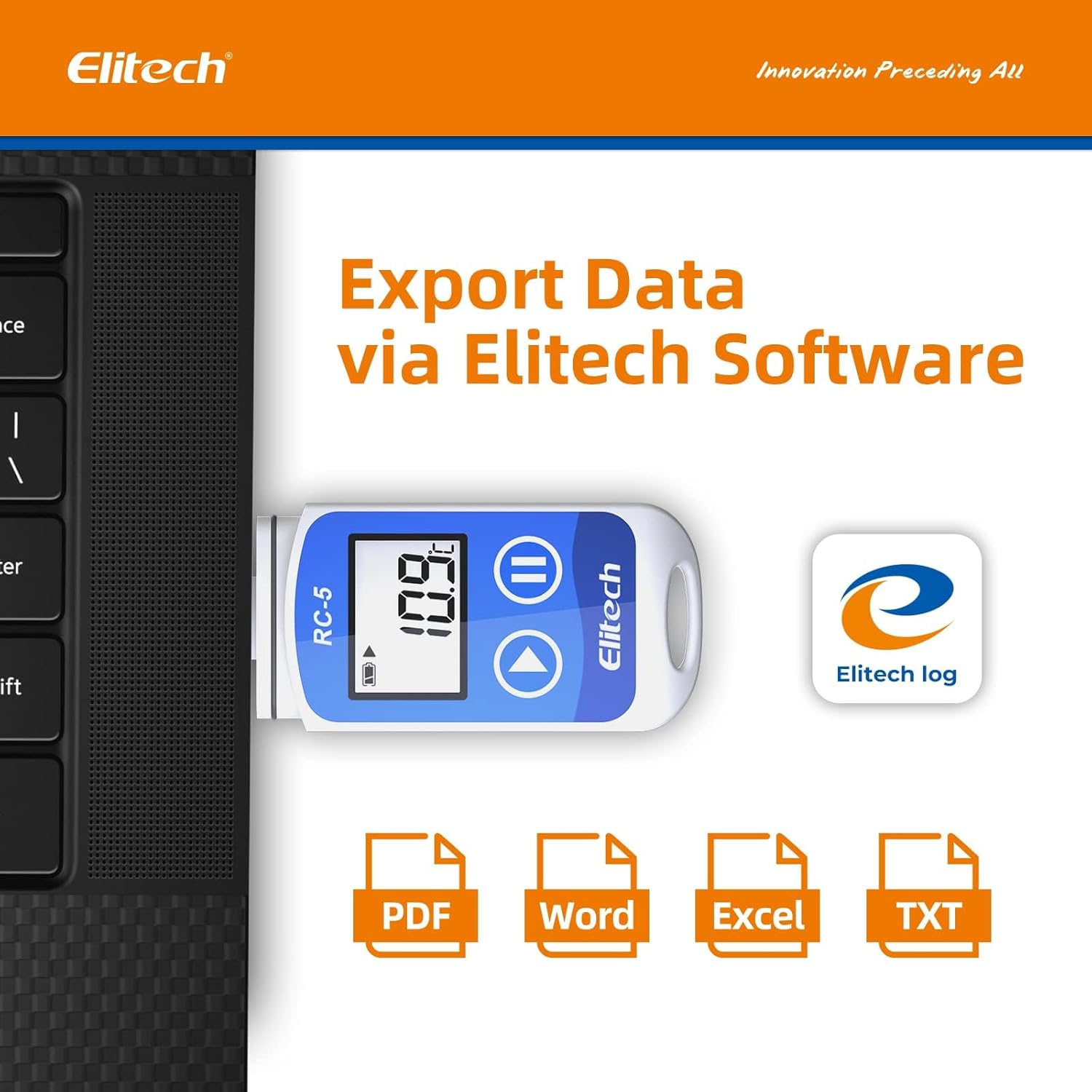 Elitech RC-5 Plastic 32000 Points High Accuracy USB Temperature Data Logger Recorder