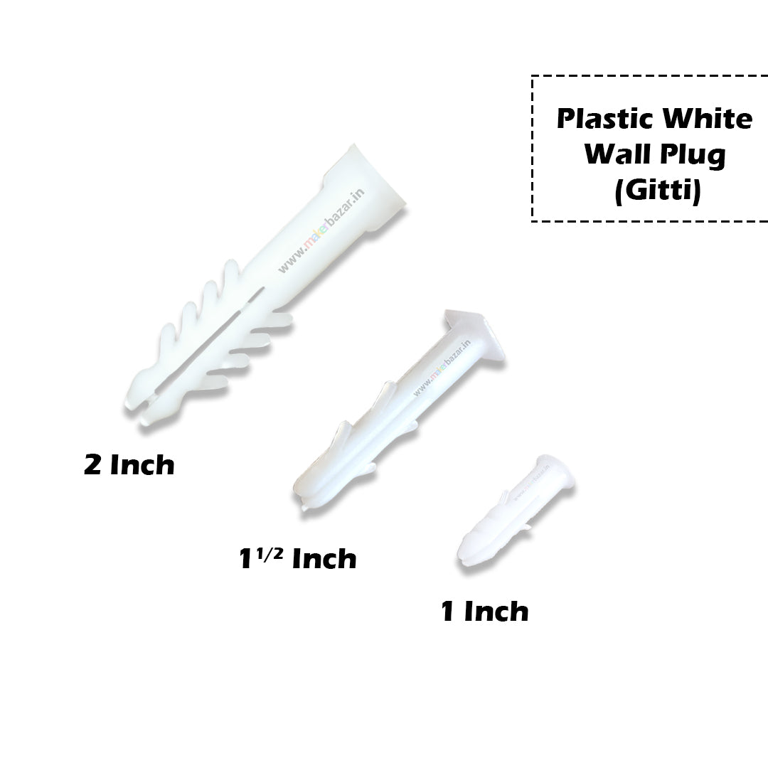 Plastic White Wall Plug (Gitti)