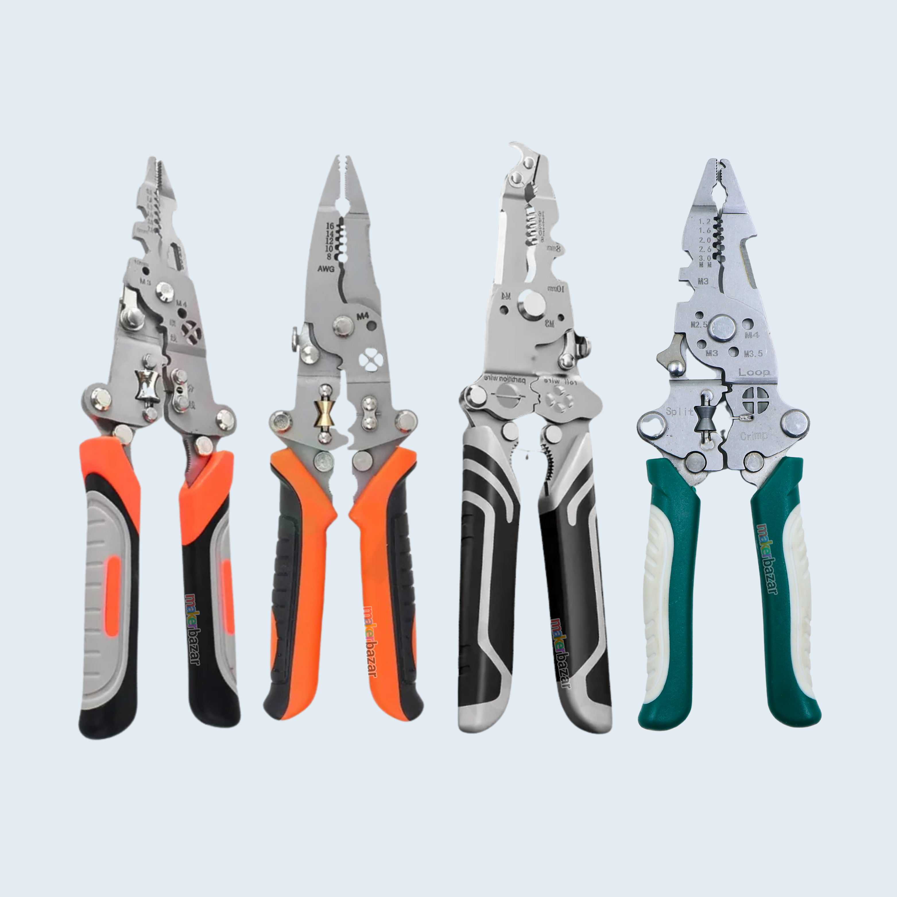 Foldable Multifunctional Wire Stripper Crimper Cable Cutter Pliers