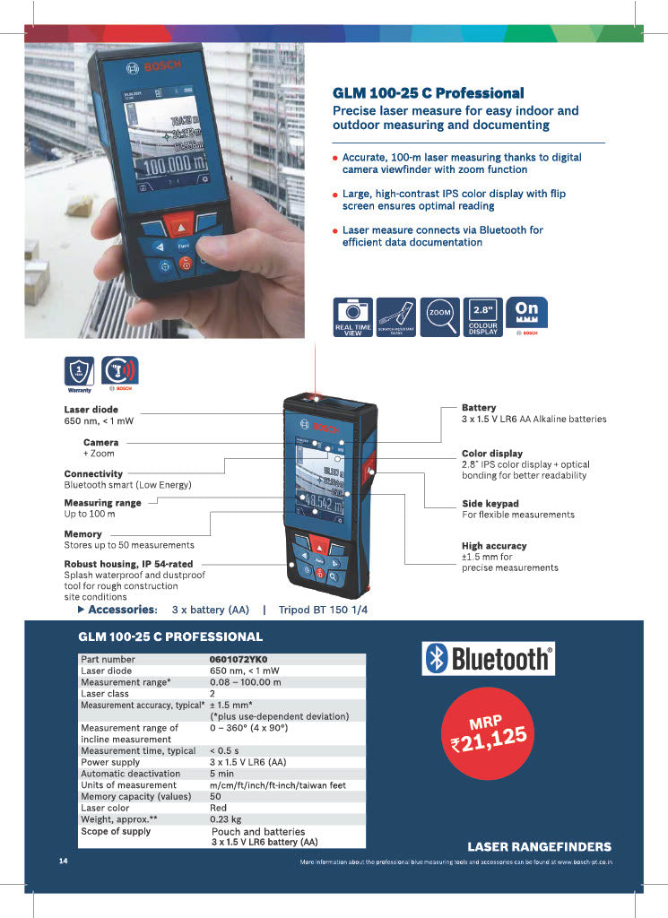 Bosch Professional Digital Laser Measure Rangefinder Devices