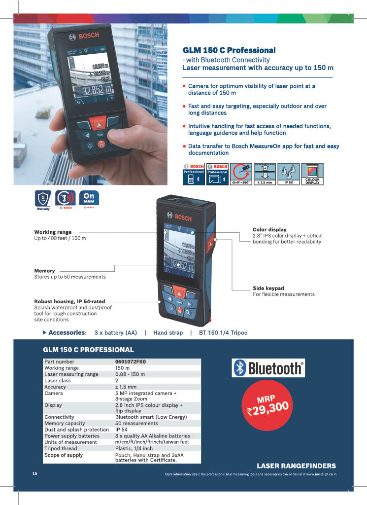 Bosch Professional Digital Laser Measure Rangefinder Devices