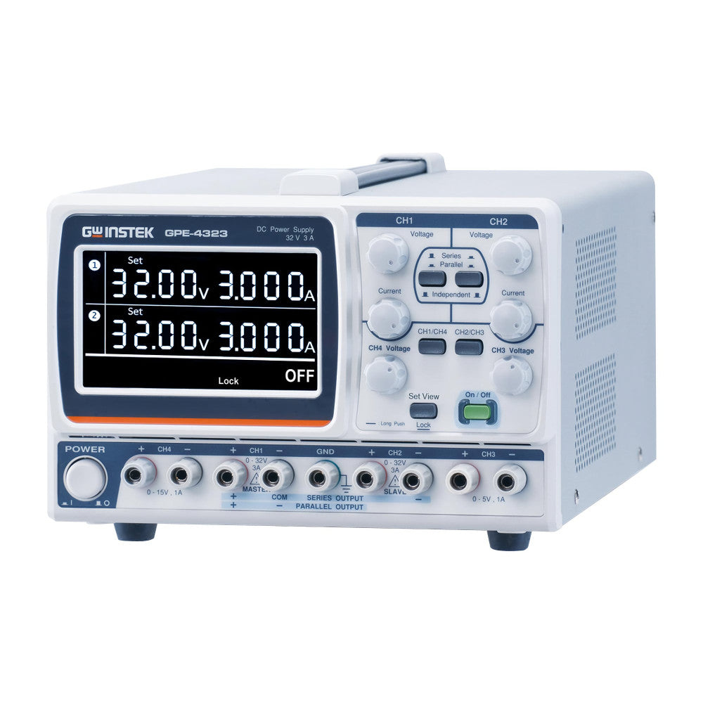 GW INSTEK GPE-4323 Bench Power Supply, Adjustable, 4 Output, 0V, 32V, 0A, 3A
