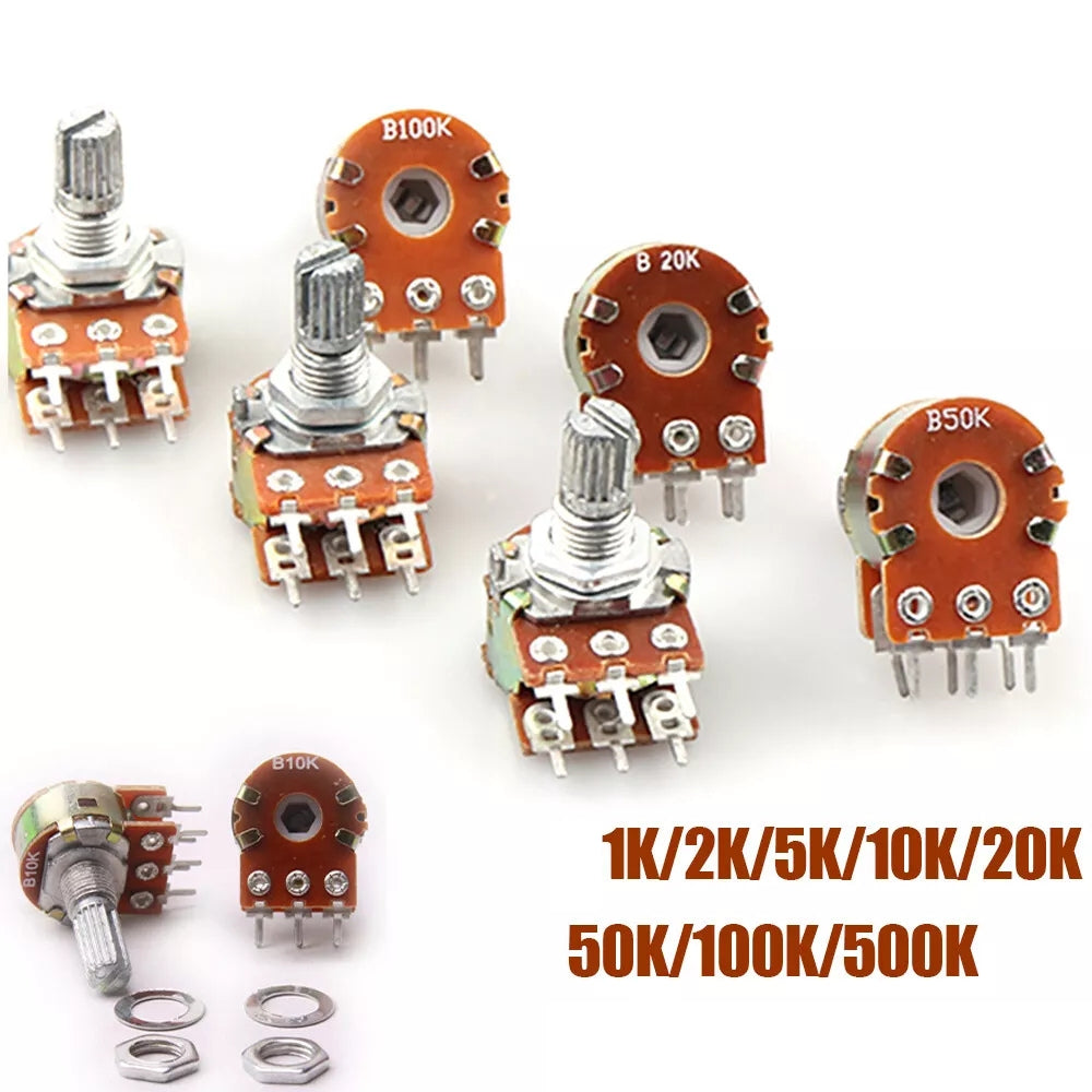 WH148-1B-2-4F 6-Pin Dual Gang Rotary Potentiometer