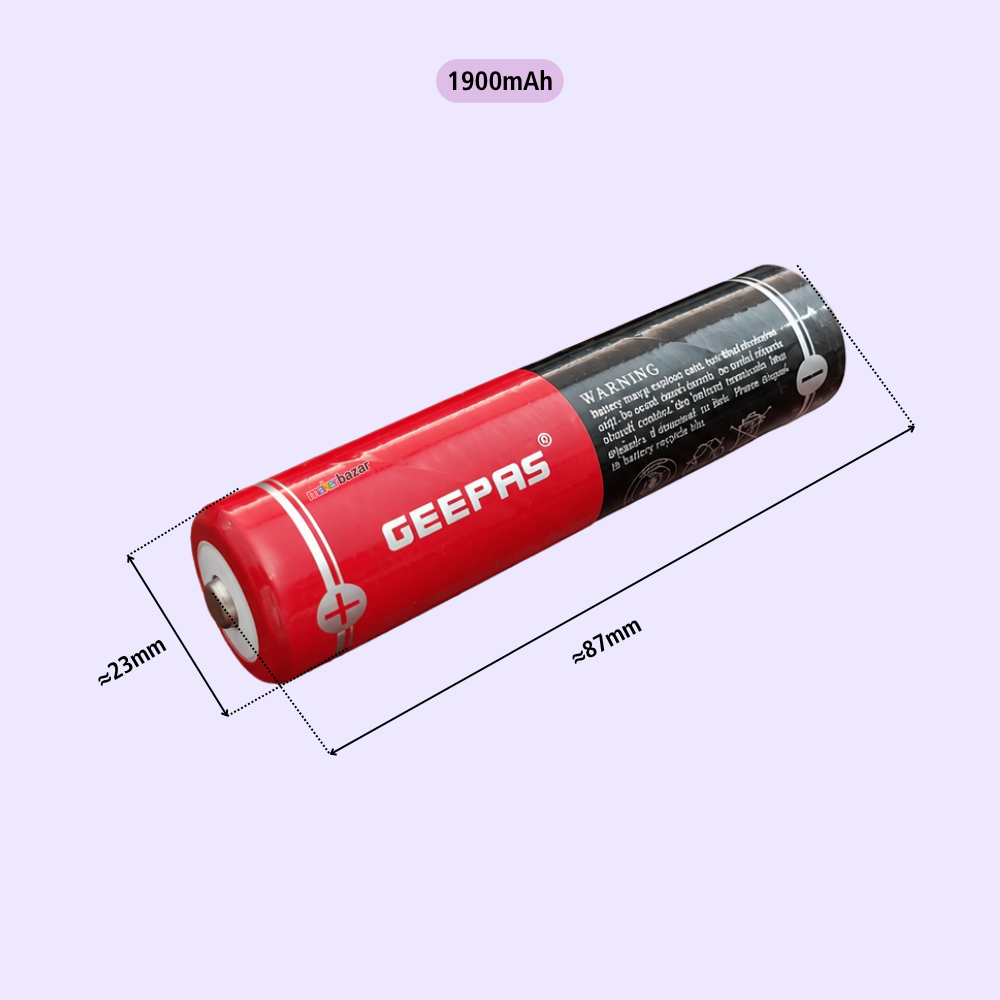 Geepas: 2.4V Size-2SC Cell NiCd Rechargeable Battery with Button Top