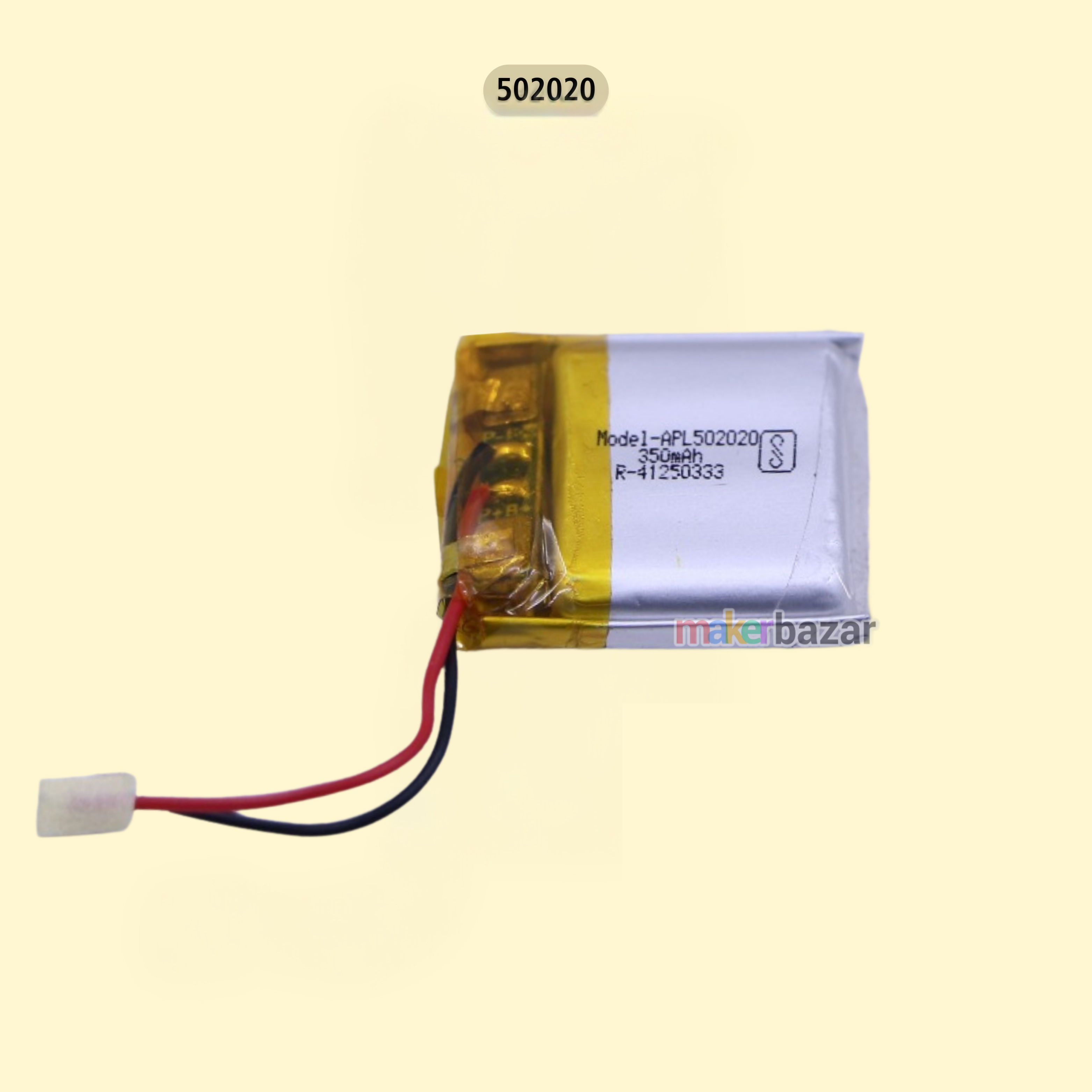 Generic: 3.7V 350mAh Lipo Battery - Single Cell Lithium Polymer Battery
