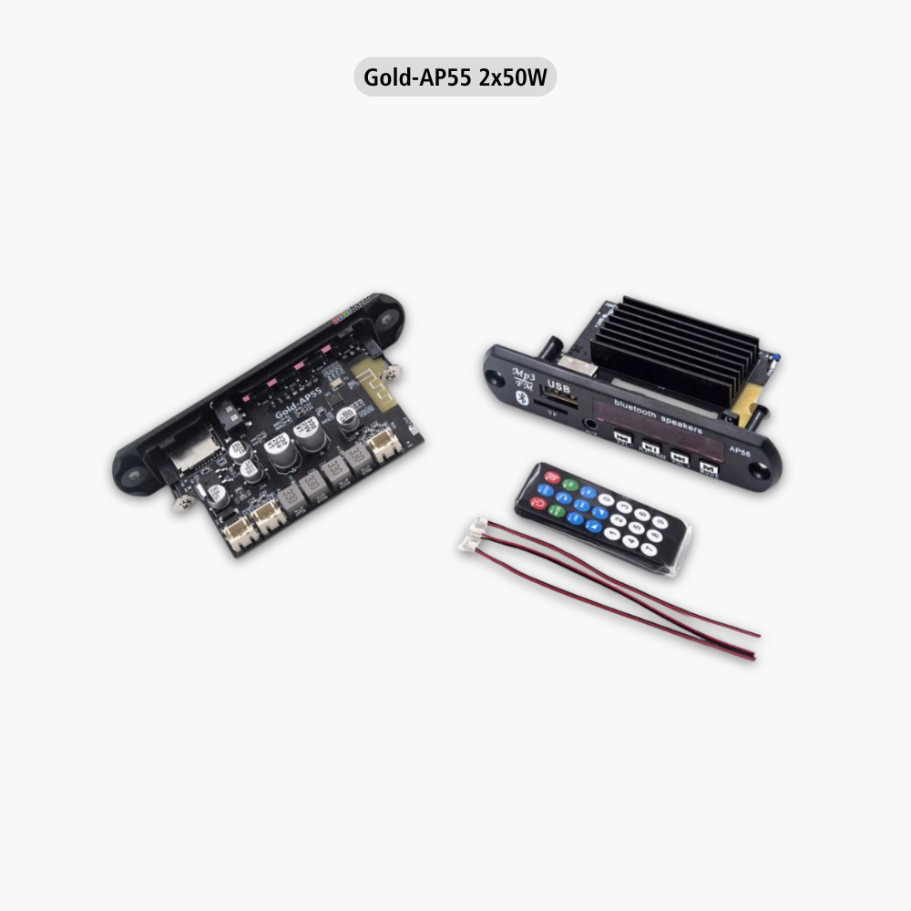 Music Player Modules with Remote, Stereo Board With Built In Display Bluetooth, FM,USB,SD-Card Slot,Aux & Amplifier for DIY/Cars