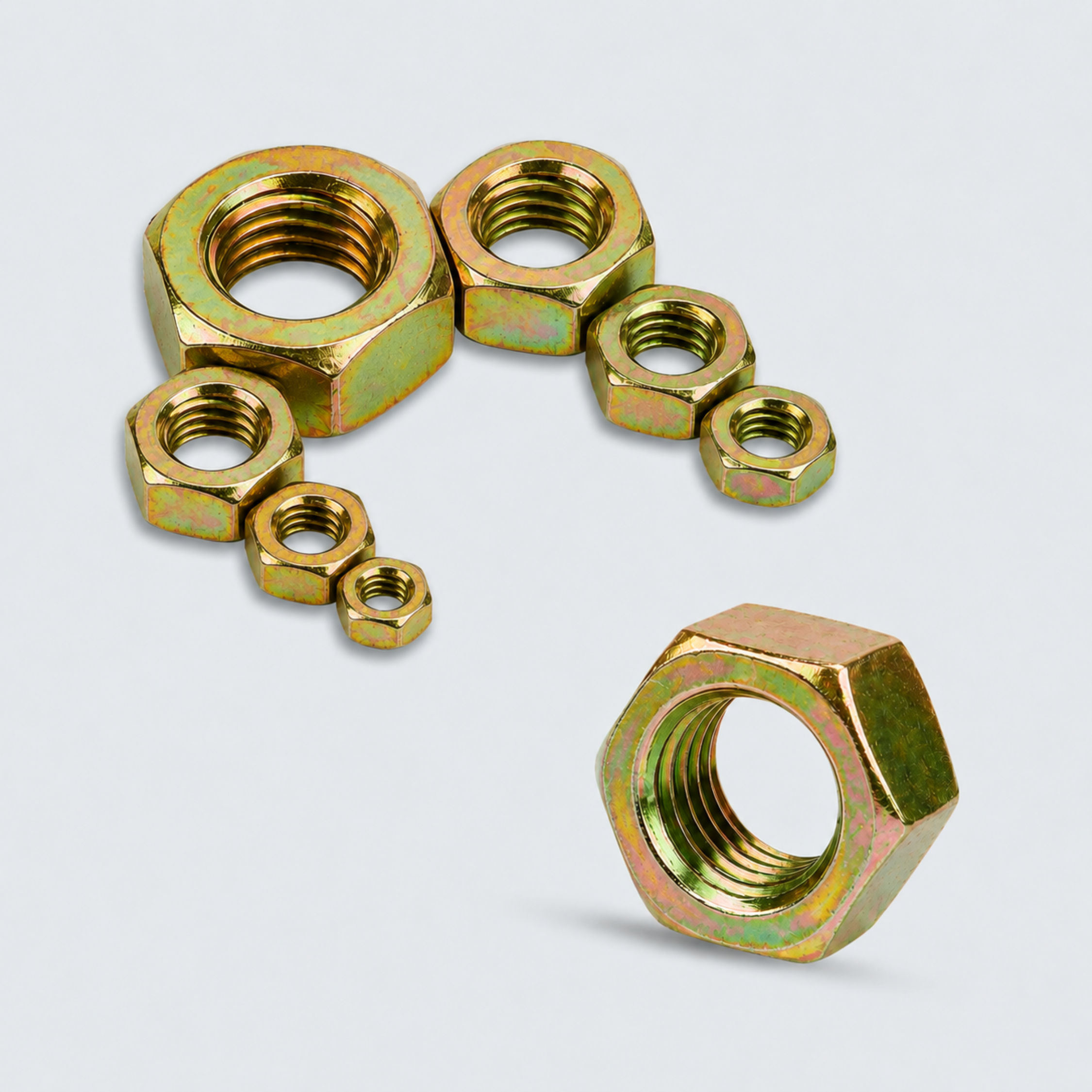 Golden Plated Hex Nut – Metric Thread Fastener