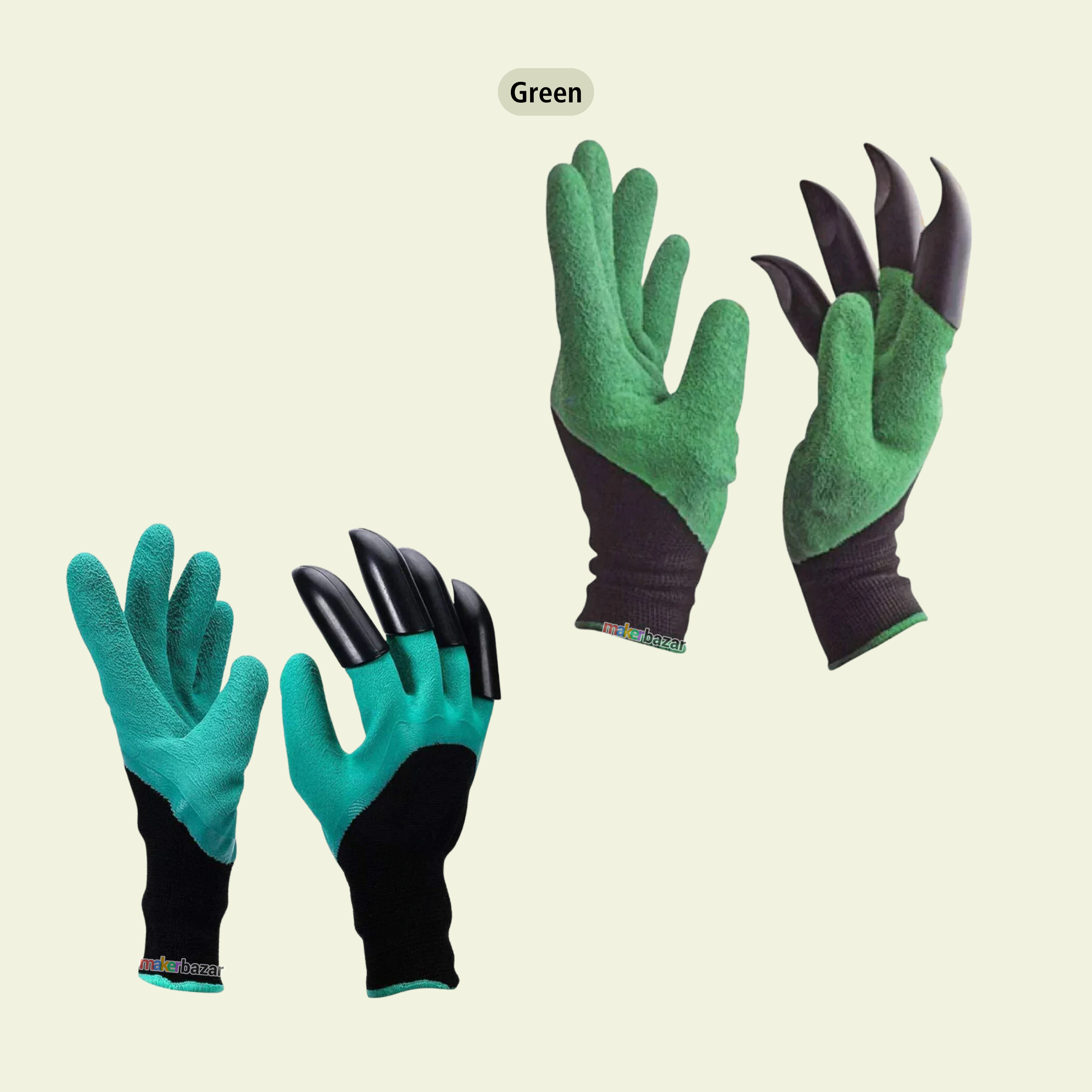 Heavy Duty Garden Farming Gloves (Pair) Washable with Right Hand Fingertips