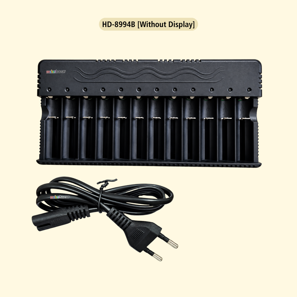 12-Slot Smart Lithium Battery Charger