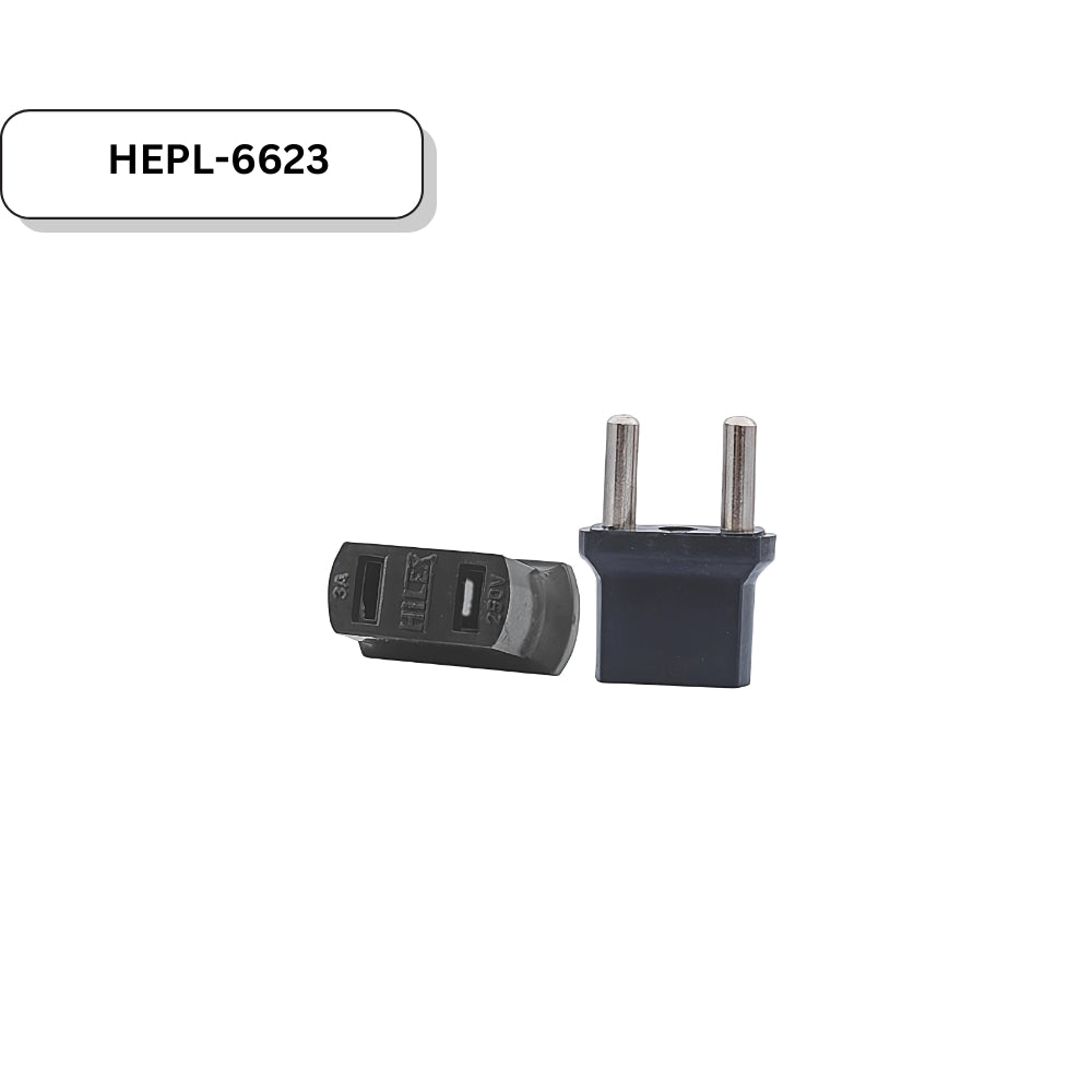 Hilex 2-Pin Plug Converter US to EU Adapter