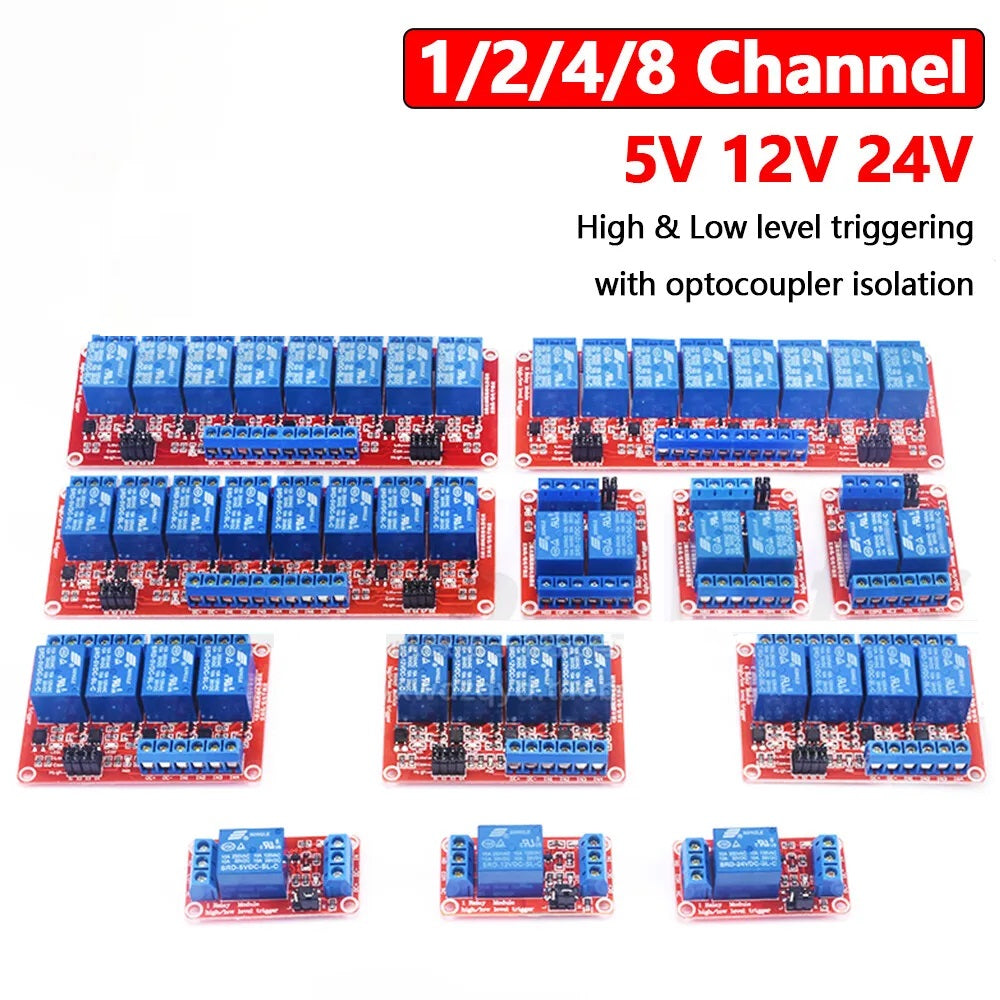 Red Relay Board Module with High/Low Level Trigger Optocoupler