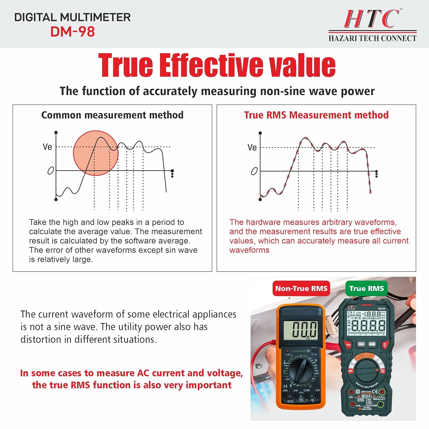 HTC DM-98 Digital Multimeter TRMS with Bargraph