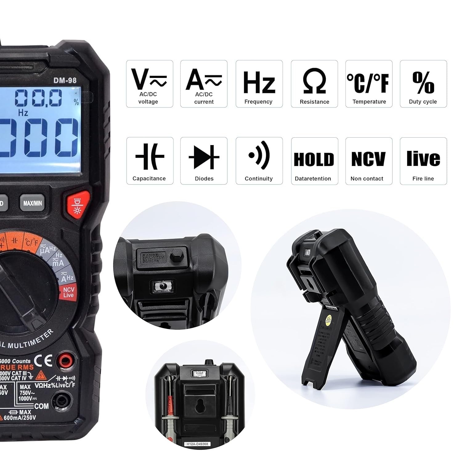 HTC DM-98 Digital Multimeter TRMS with Bargraph