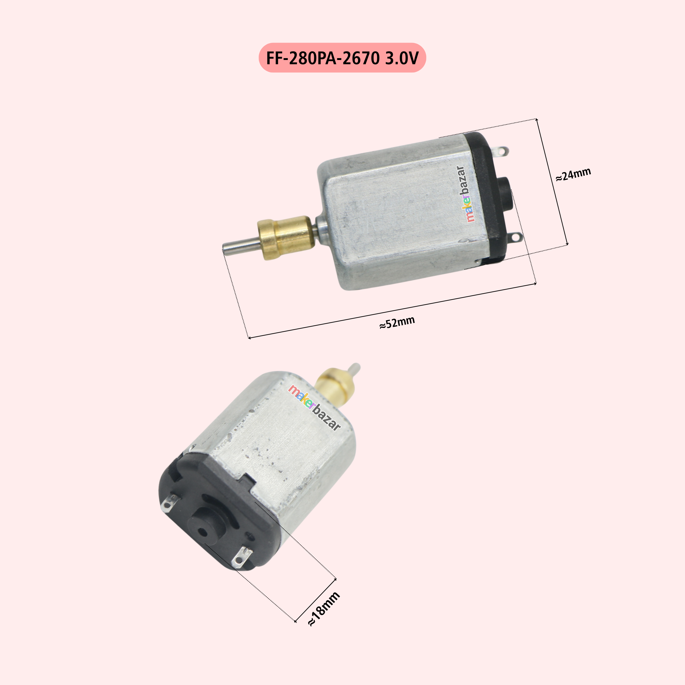 Hair Clipper Trimmer Shaver DC Motor 52×24×18mm