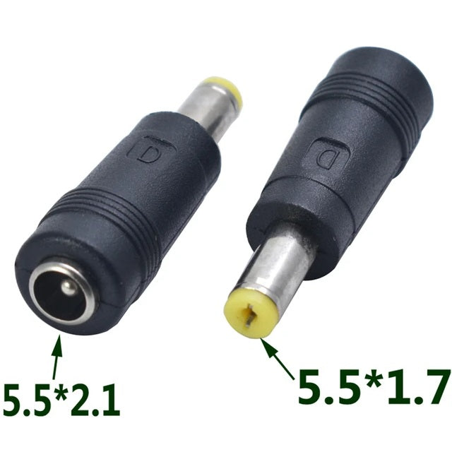 5.5×2.1mm Female DC Socket Converter to Other-Size Male Jack Connector