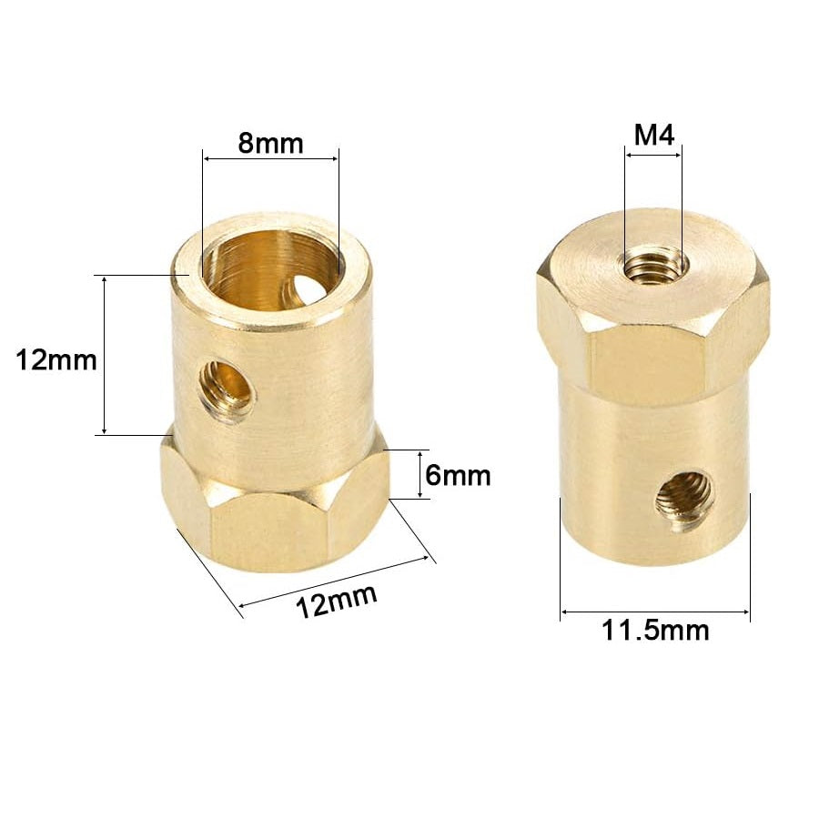 Hexagonal Brass Shaft Coupling for Robot Smart Car Motor Wheel